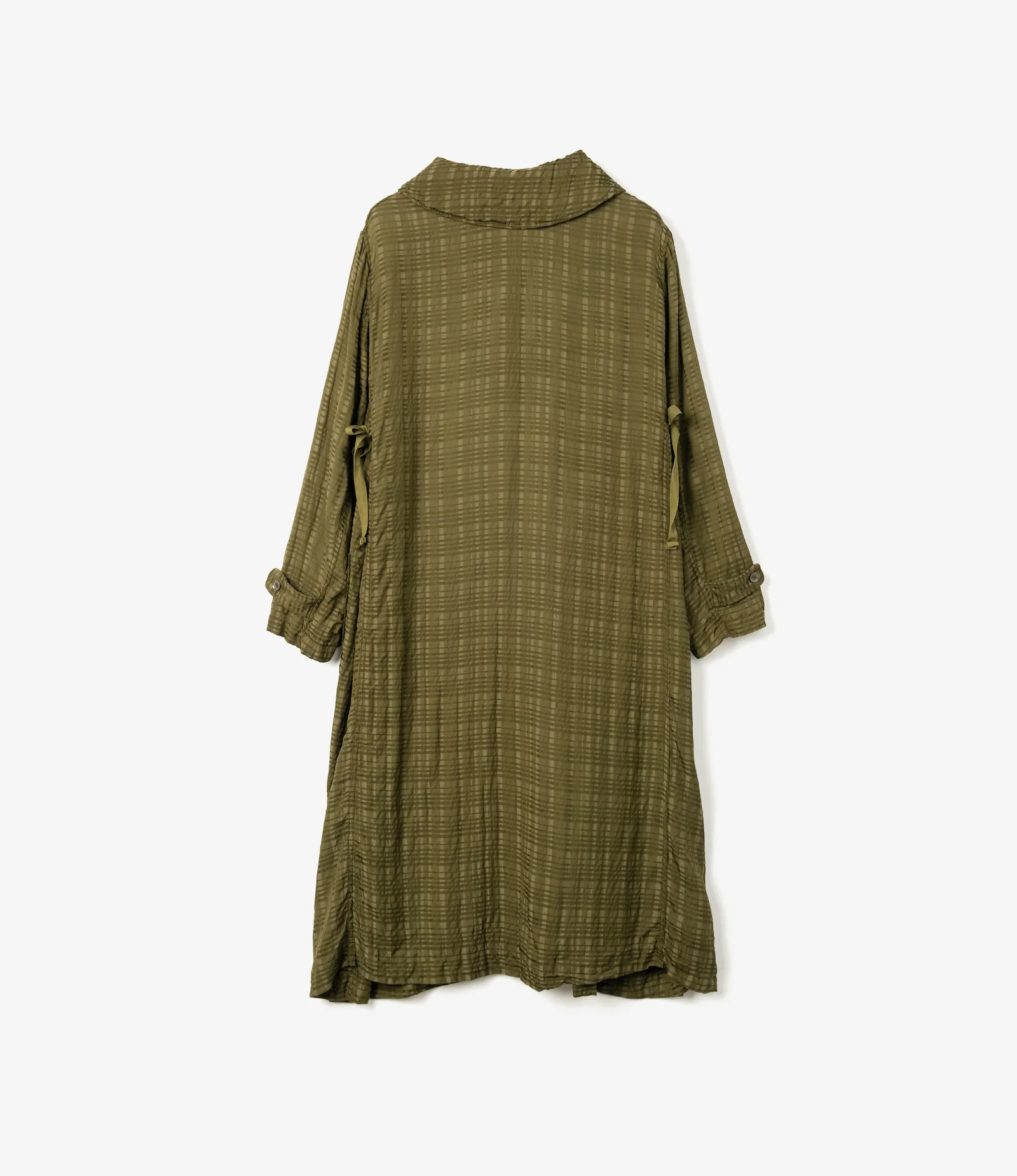 Duffle Dress – Olive Check Rayon Cotton - Image 3