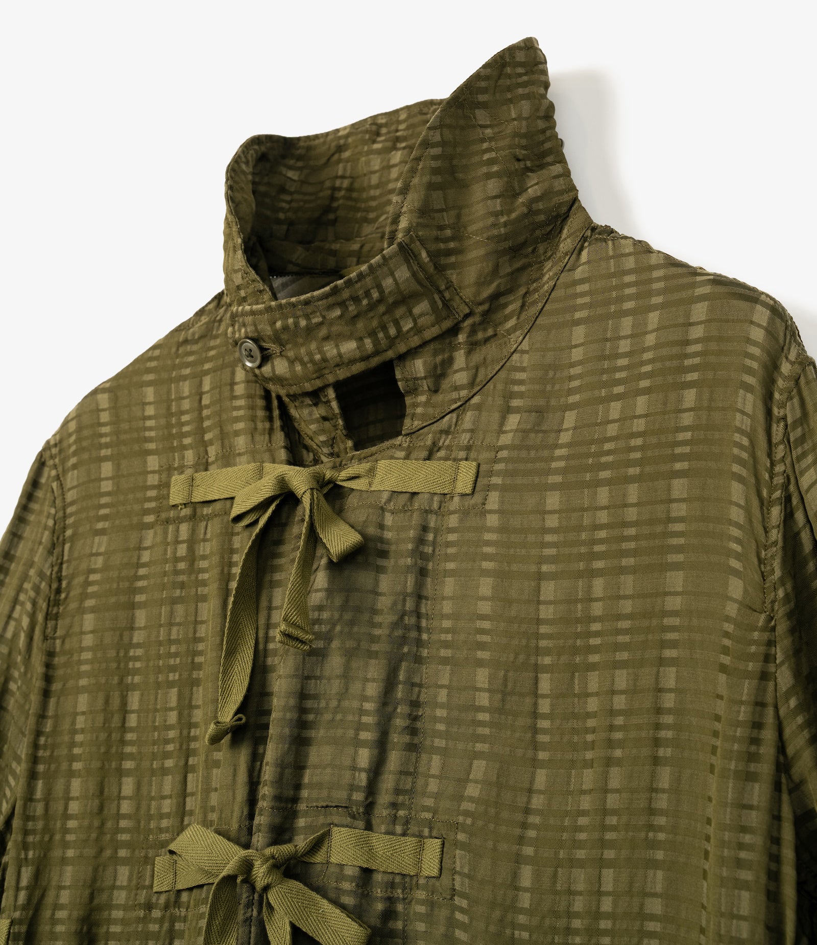 Duffle Dress – Olive Check Rayon Cotton - Image 4