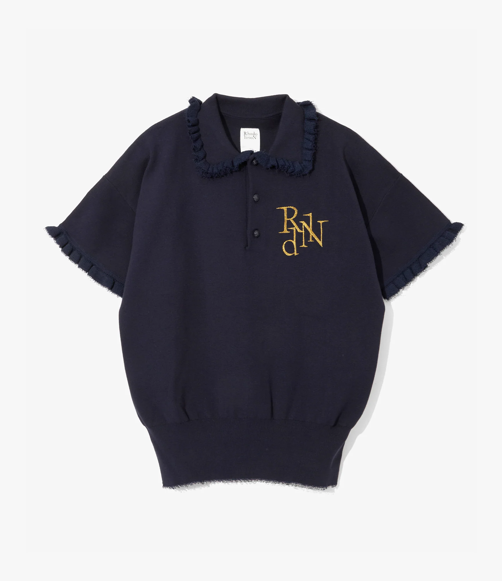 Embroidered Polo Sweater – Navy