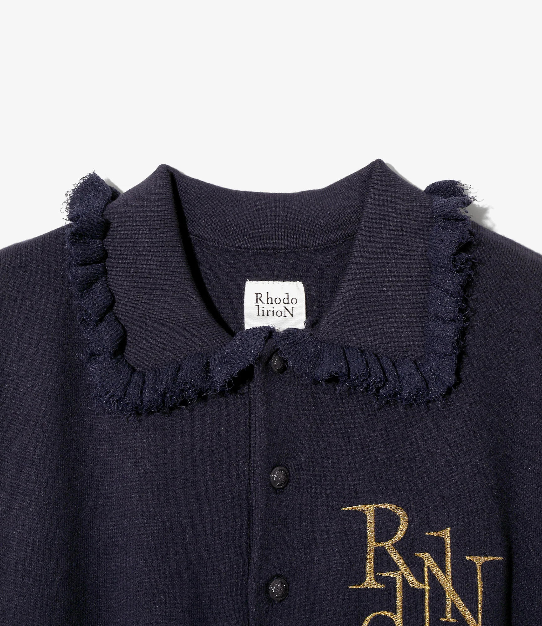 Embroidered Polo Sweater – Navy - Image 2