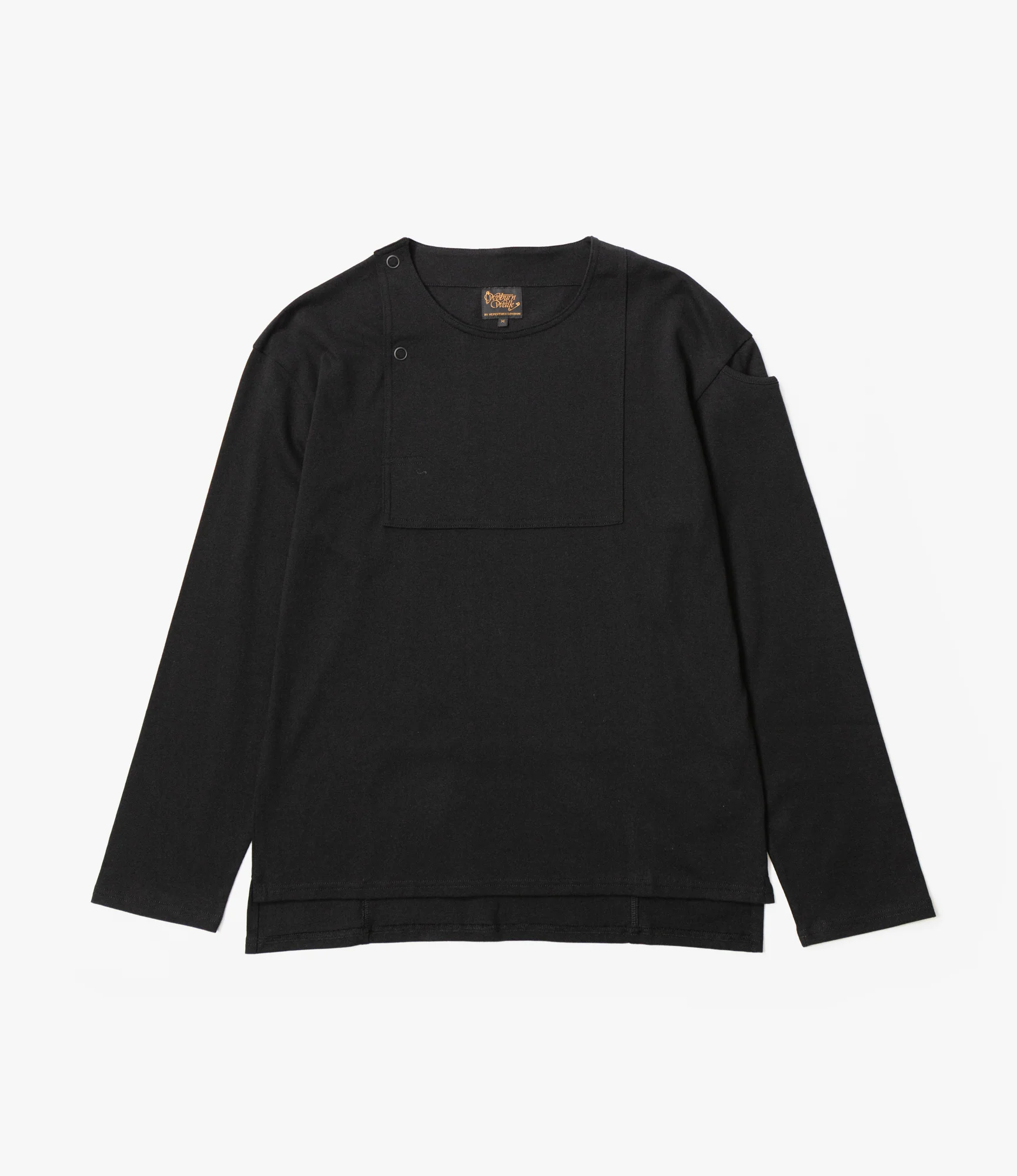 Fisherman Bib Neck Shirt – Black