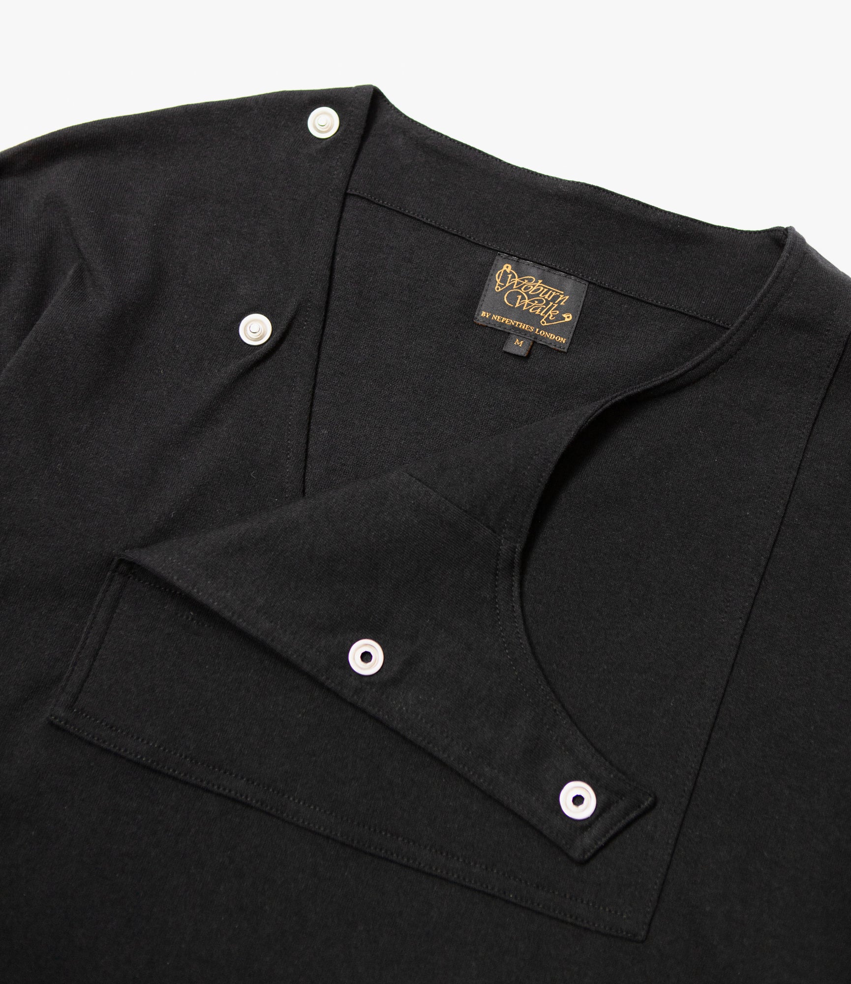 Fisherman Bib Neck Shirt – Black - Image 3