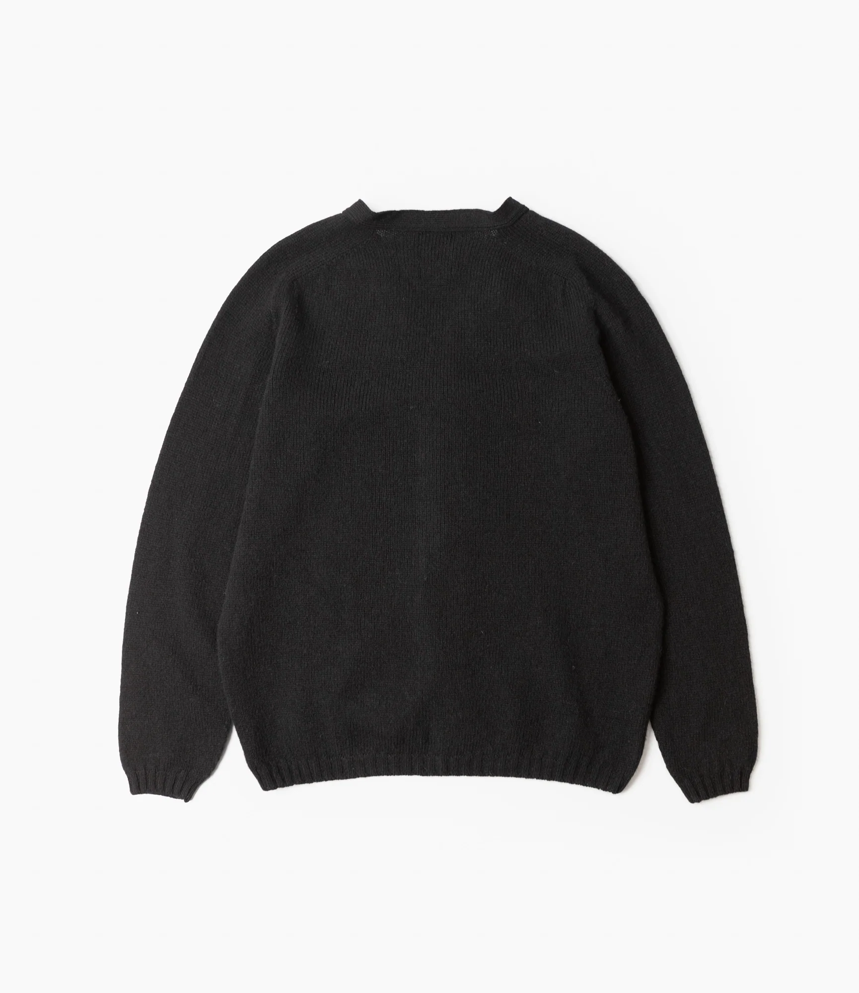 Fisherman Cardigan – Black Shetland Wool - Image 6