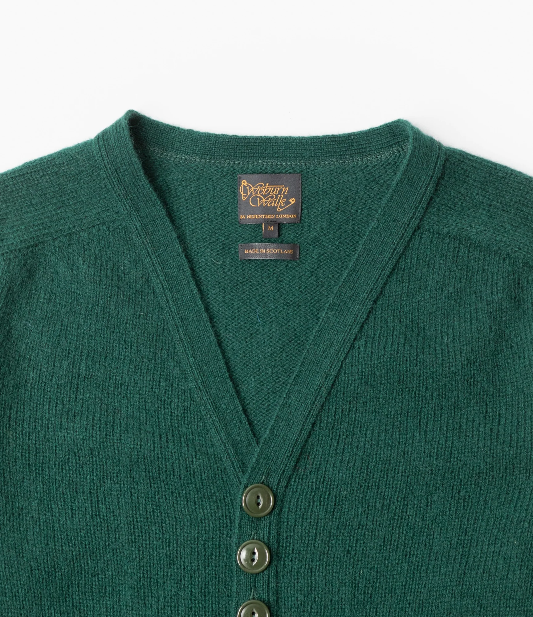 Fisherman Cardigan – Green Shetland Wool - Image 2