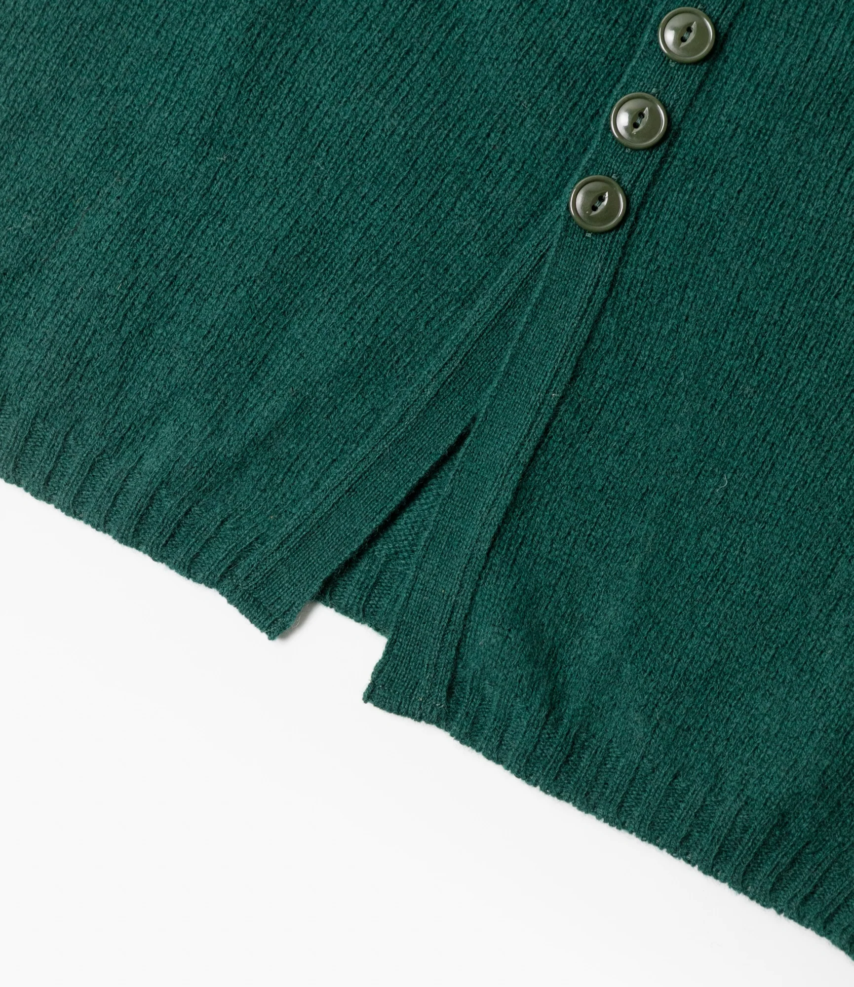 Fisherman Cardigan – Green Shetland Wool - Image 4