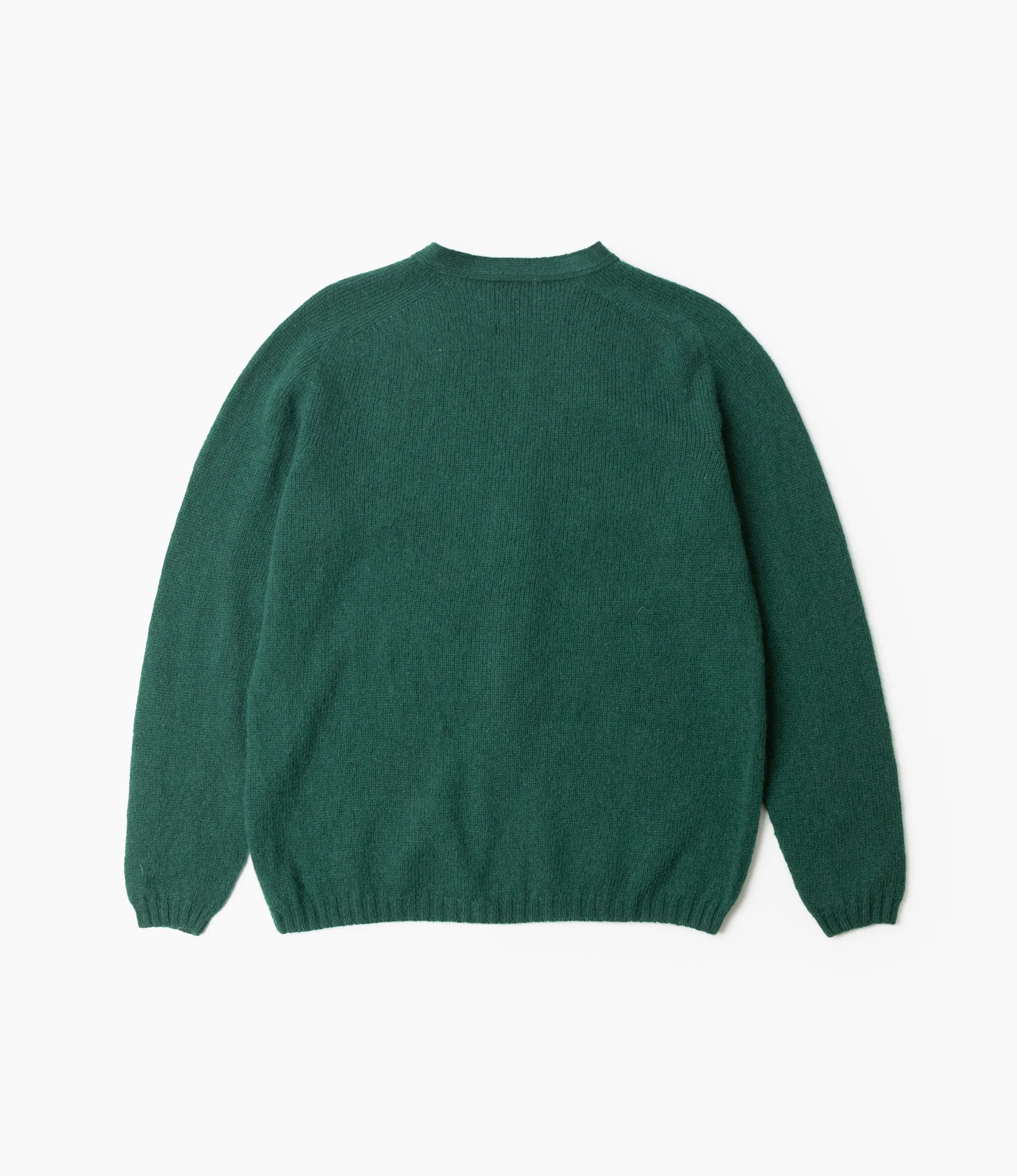 Fisherman Cardigan – Green Shetland Wool - Image 6