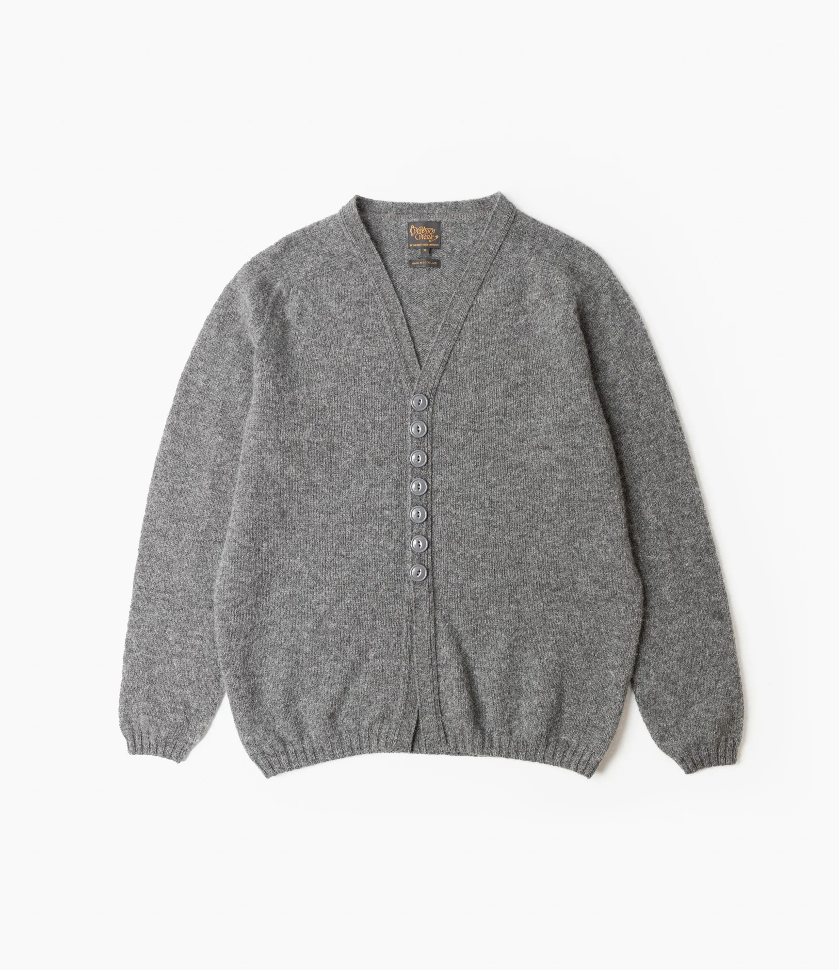 Fisherman Cardigan – Grey Shetland Wool