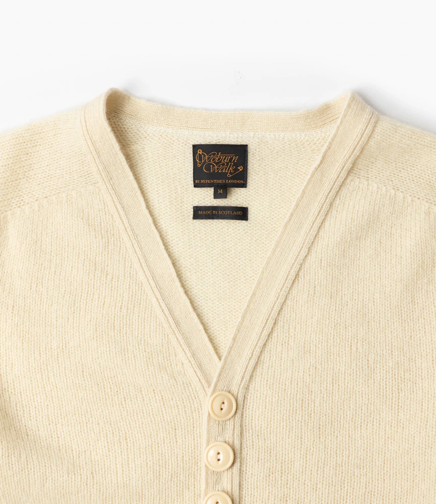 Fisherman Cardigan – Off-White Shetland Wool - Image 2