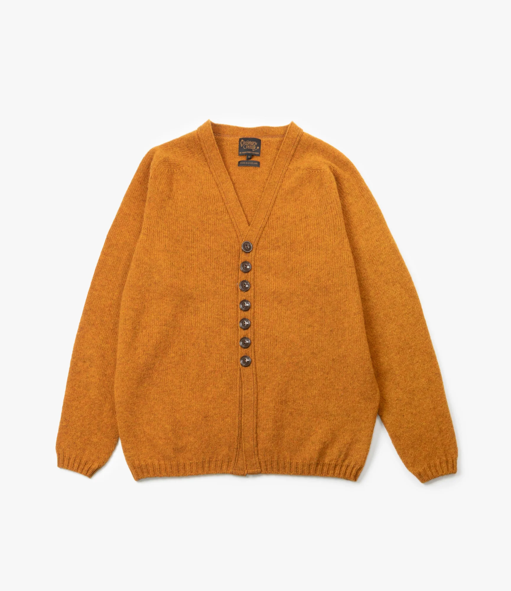 Fisherman Cardigan – Orange Shetland Wool