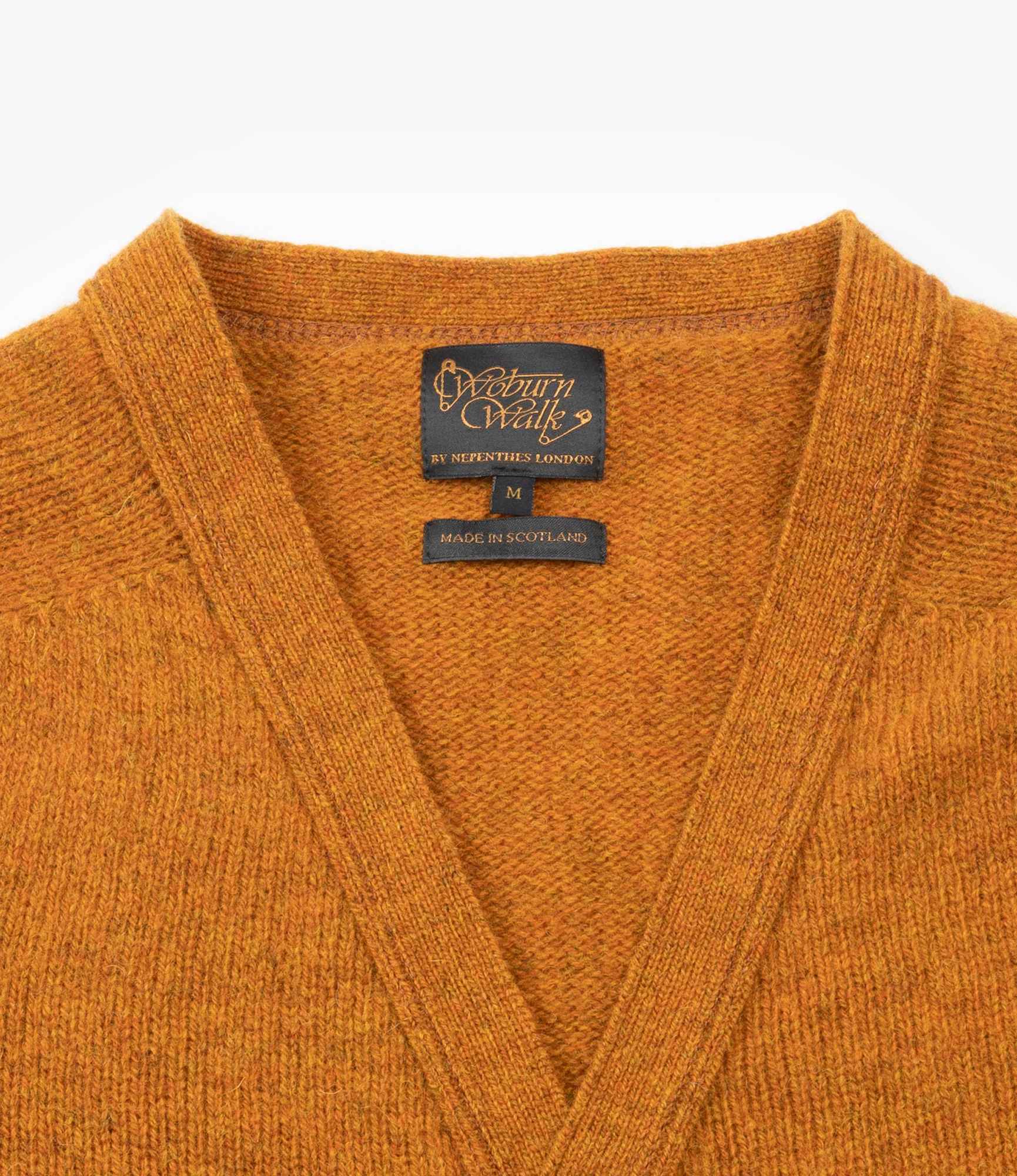 Fisherman Cardigan – Orange Shetland Wool - Image 2