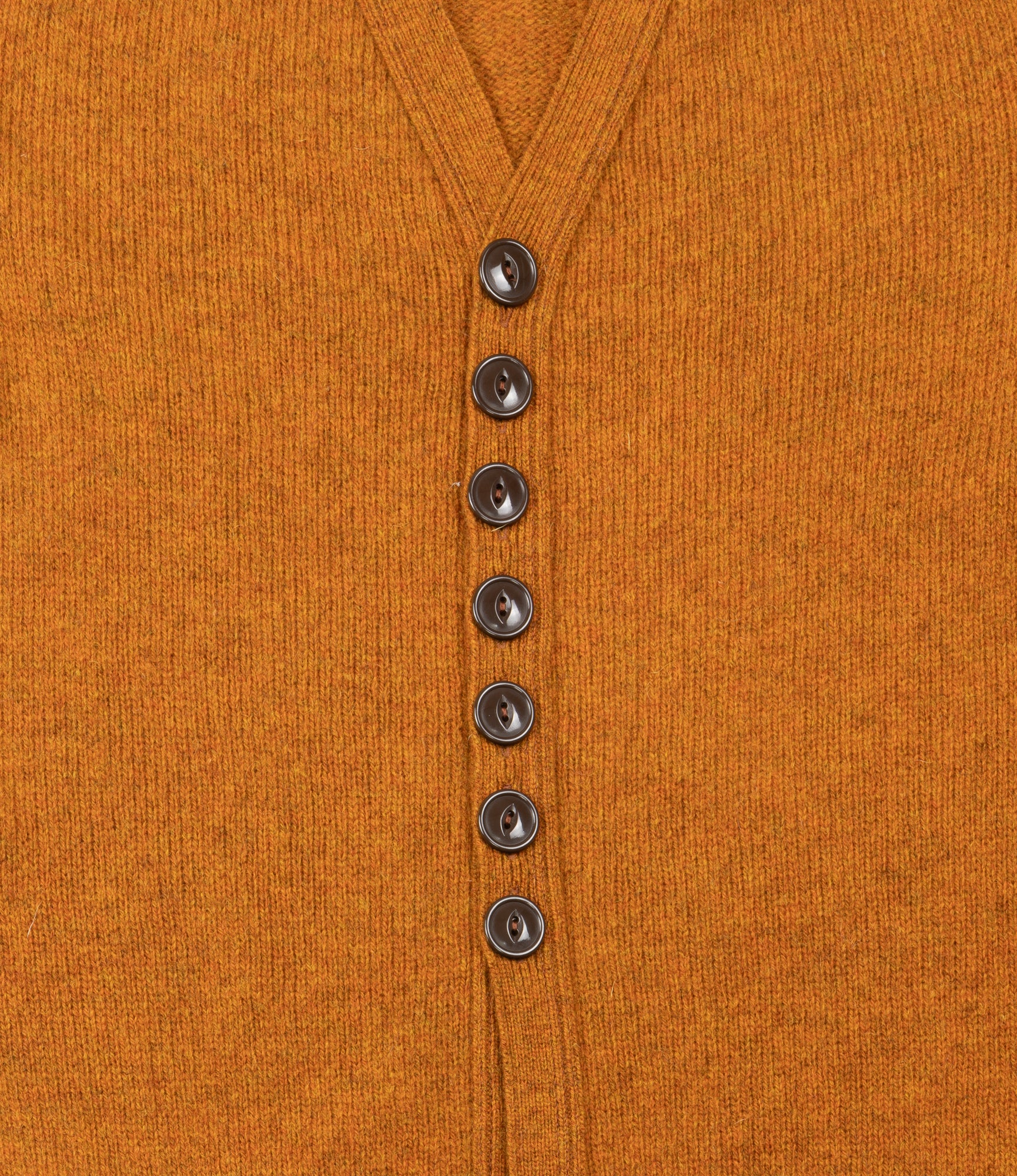 Fisherman Cardigan – Orange Shetland Wool - Image 3