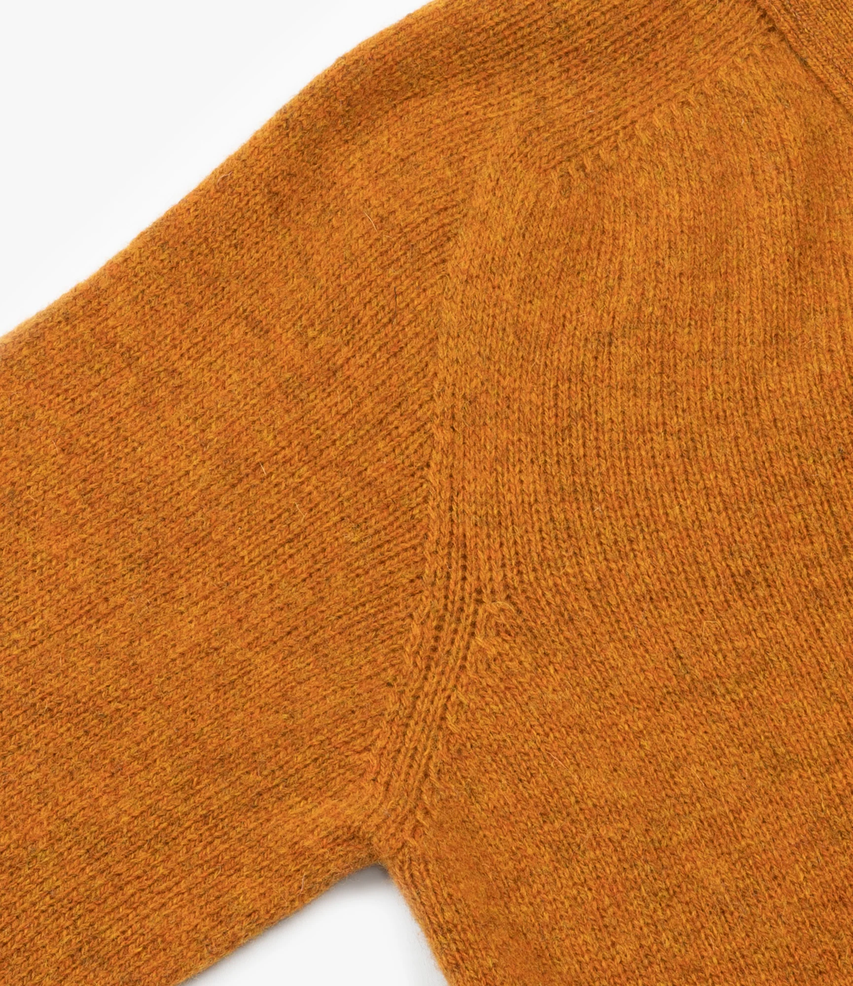Fisherman Cardigan – Orange Shetland Wool - Image 4