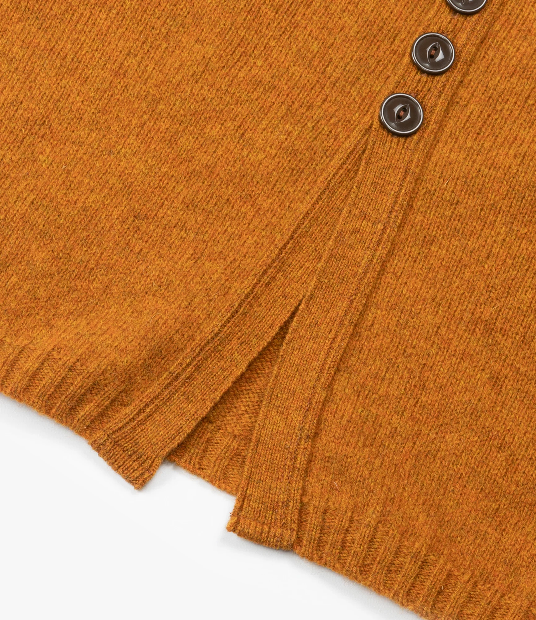 Fisherman Cardigan – Orange Shetland Wool - Image 5