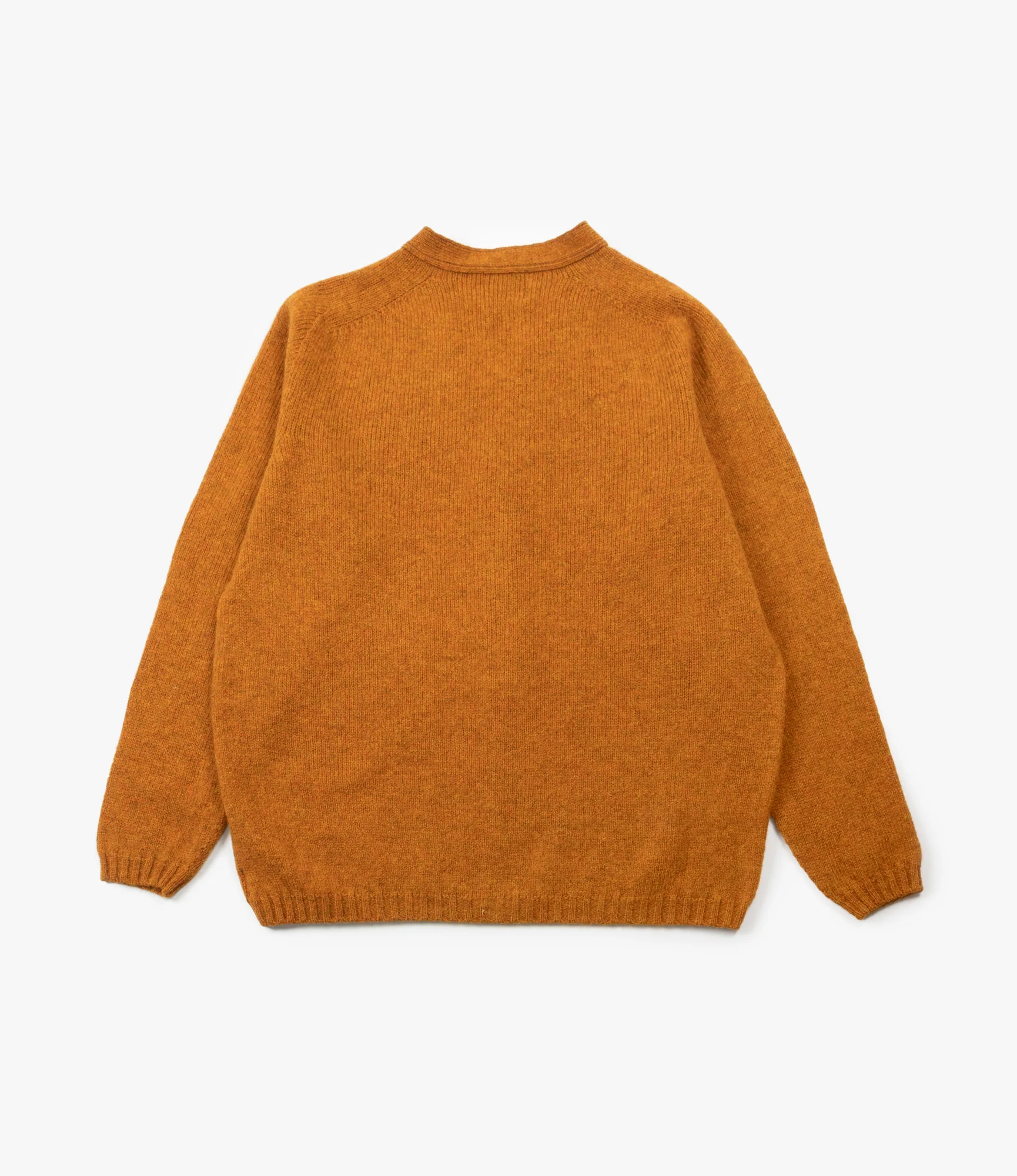 Fisherman Cardigan – Orange Shetland Wool - Image 6