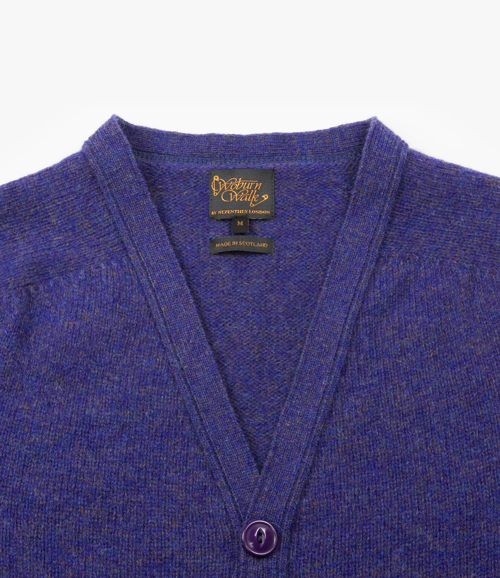 Fisherman Cardigan – Royal Violet Shetland Wool - Image 2