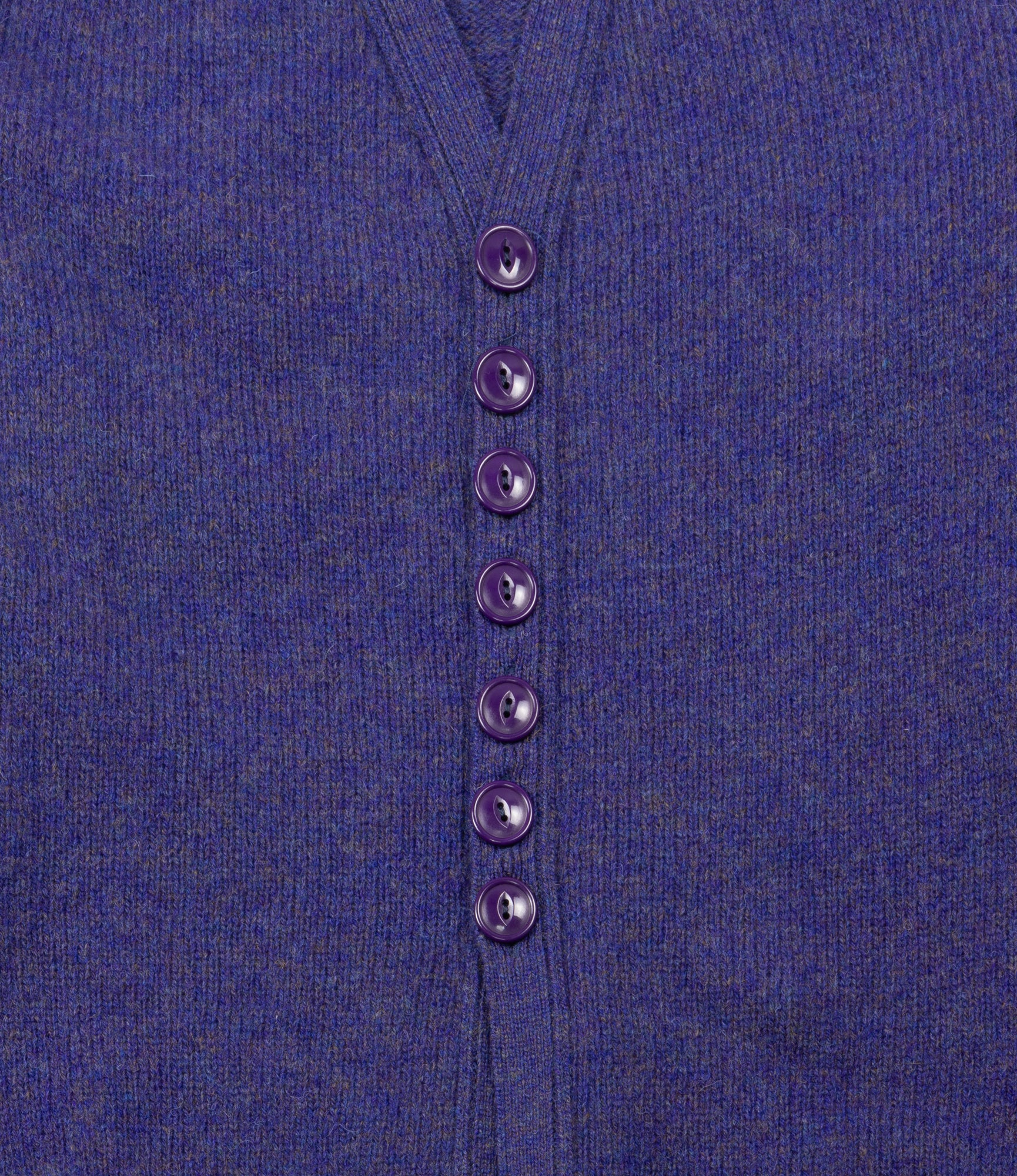 Fisherman Cardigan – Royal Violet Shetland Wool - Image 3