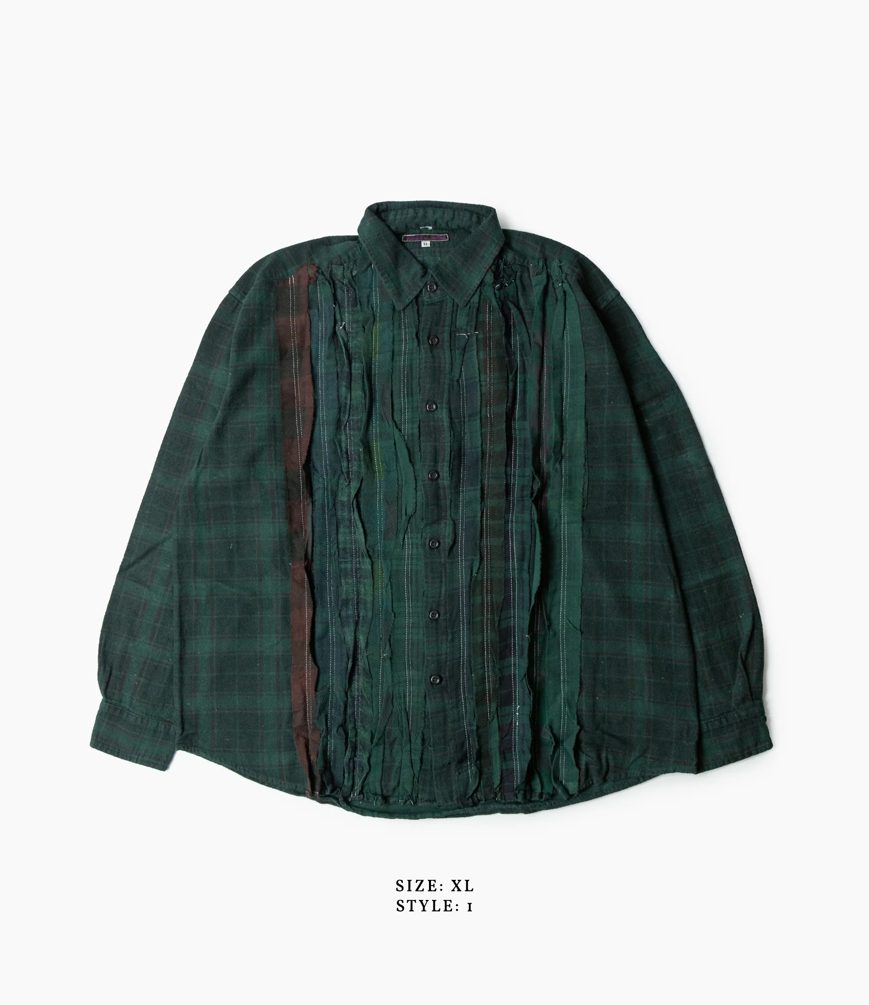 Ribbon Shirt – Green Overdyed Flannel - Image 5