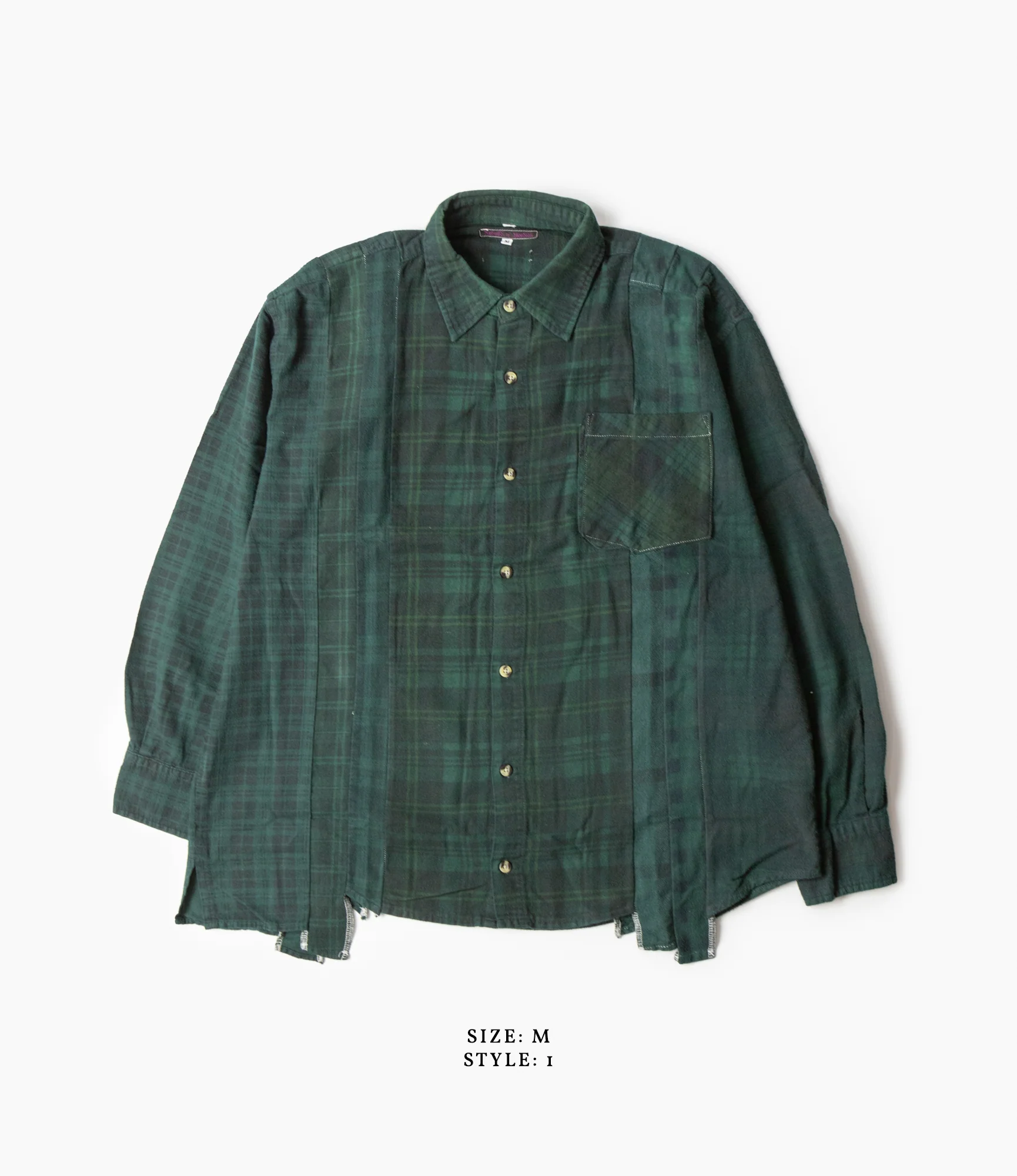 7 Cuts Shirt – Green Overdyed Flannel