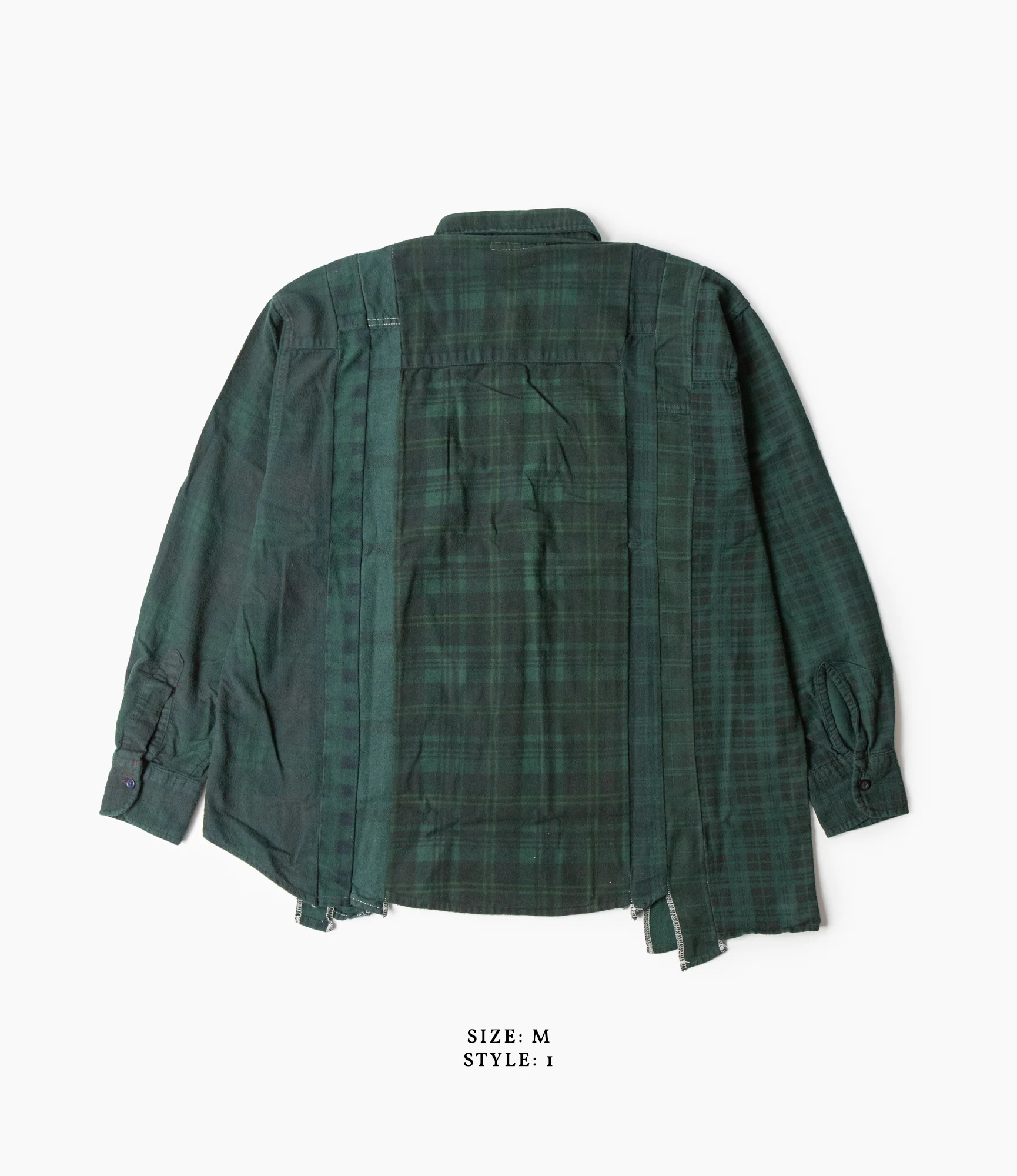 7 Cuts Shirt – Green Overdyed Flannel - Image 2