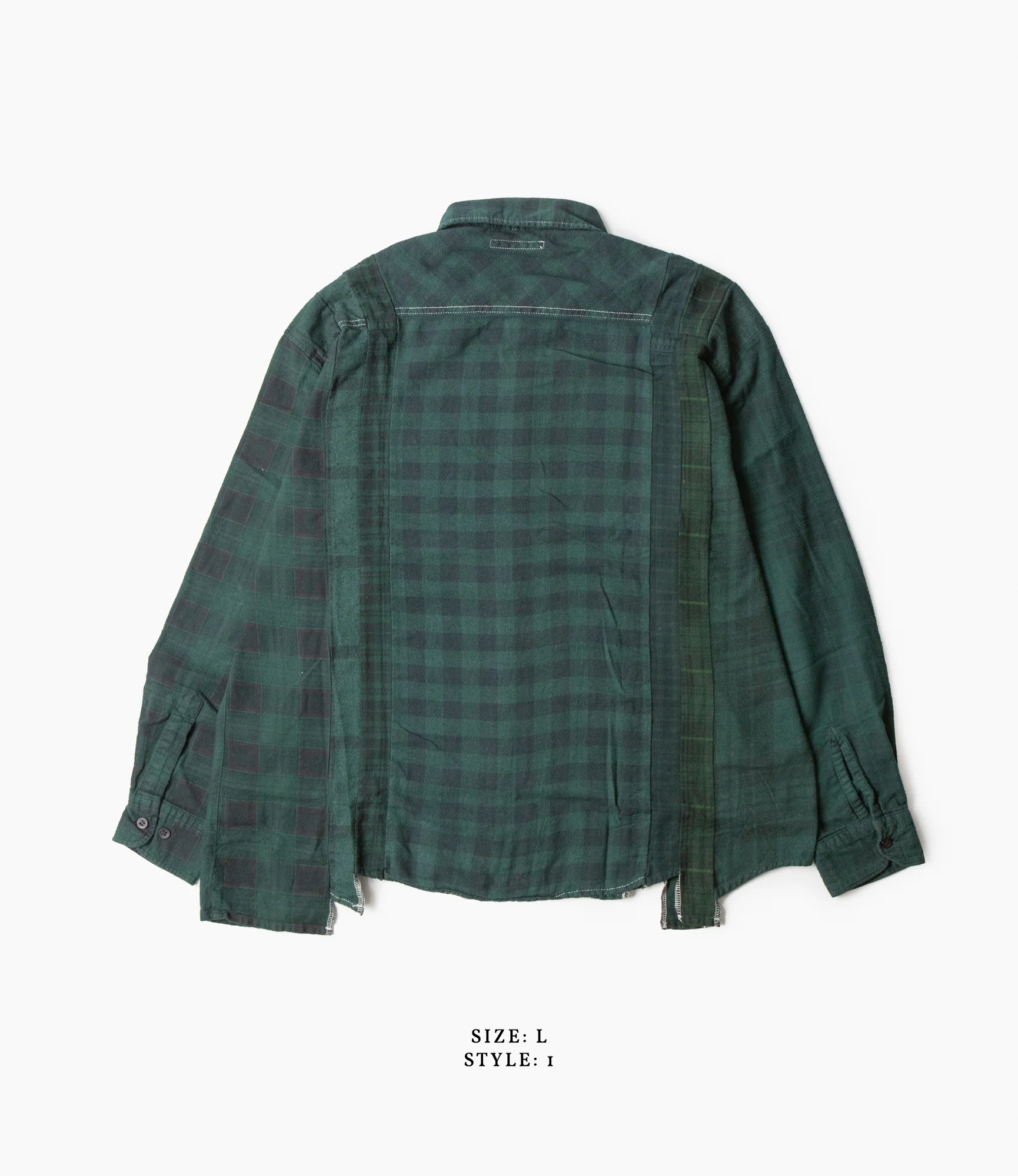 7 Cuts Shirt – Green Overdyed Flannel - Image 4