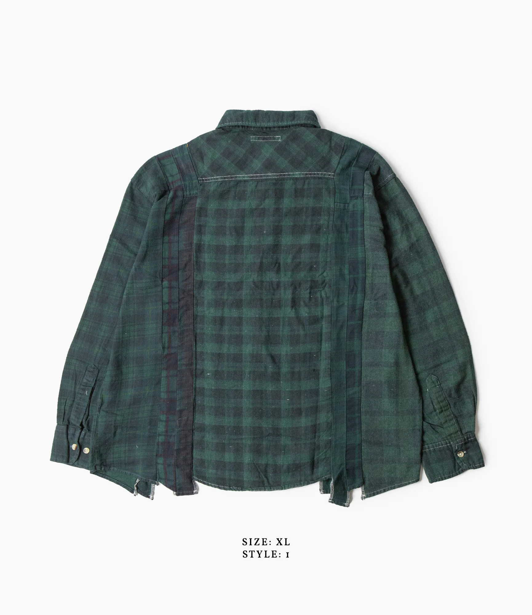 7 Cuts Shirt – Green Overdyed Flannel - Image 6