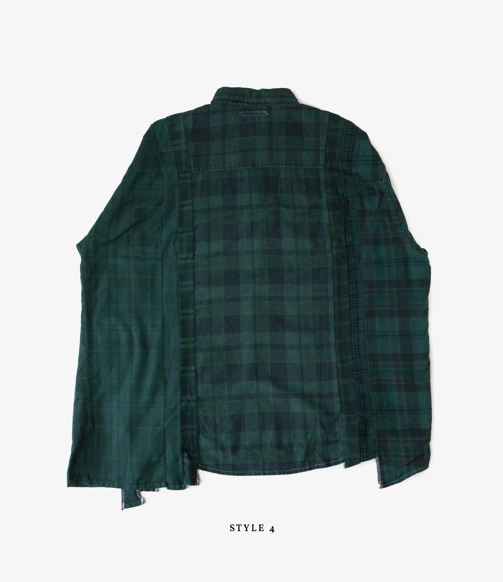 Wide 7 Cuts Shirt – Green Overdyed Flannel - Image 8