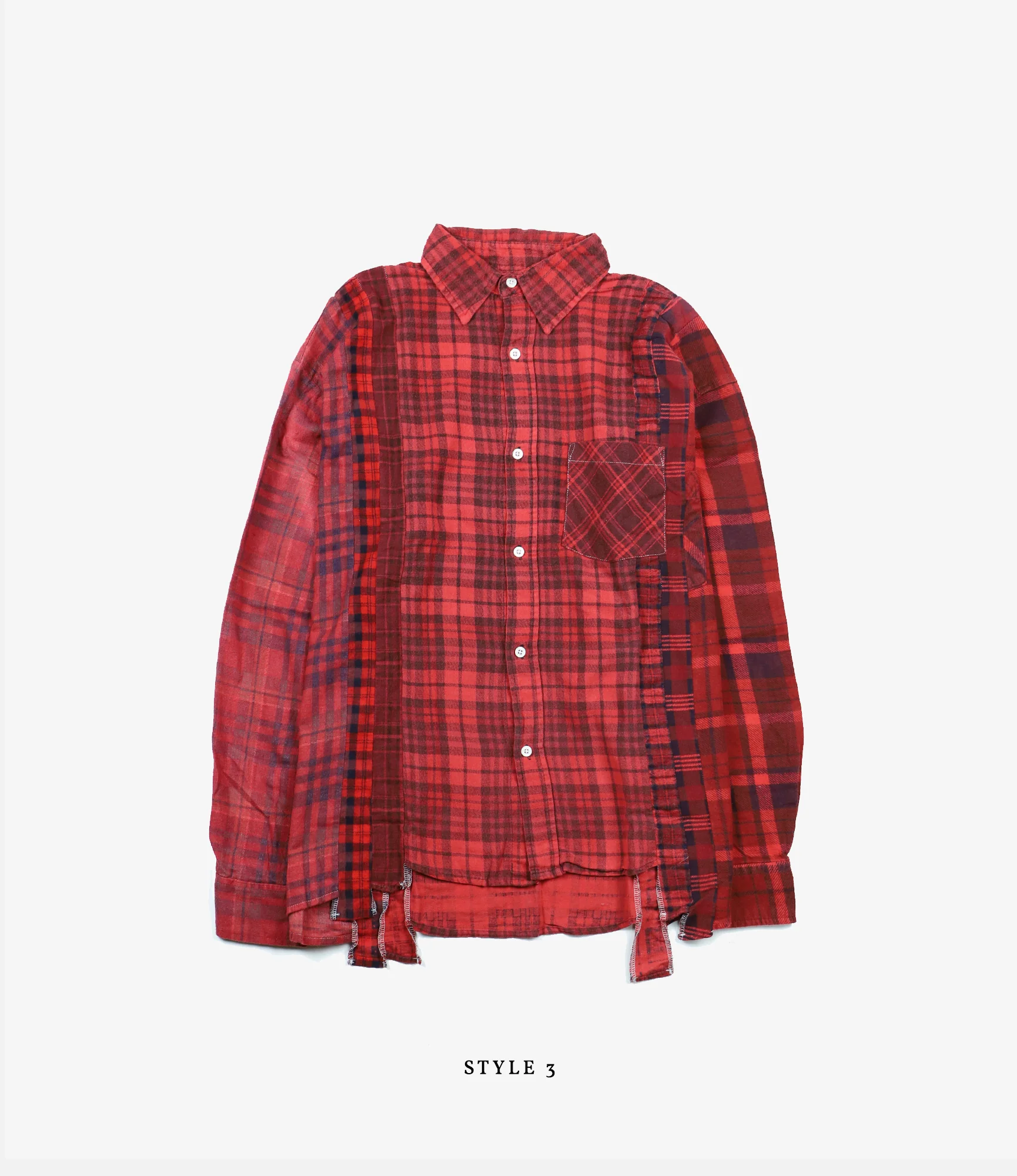 Wide 7 Cuts Shirt – Red Overdyed Flannel - Image 5