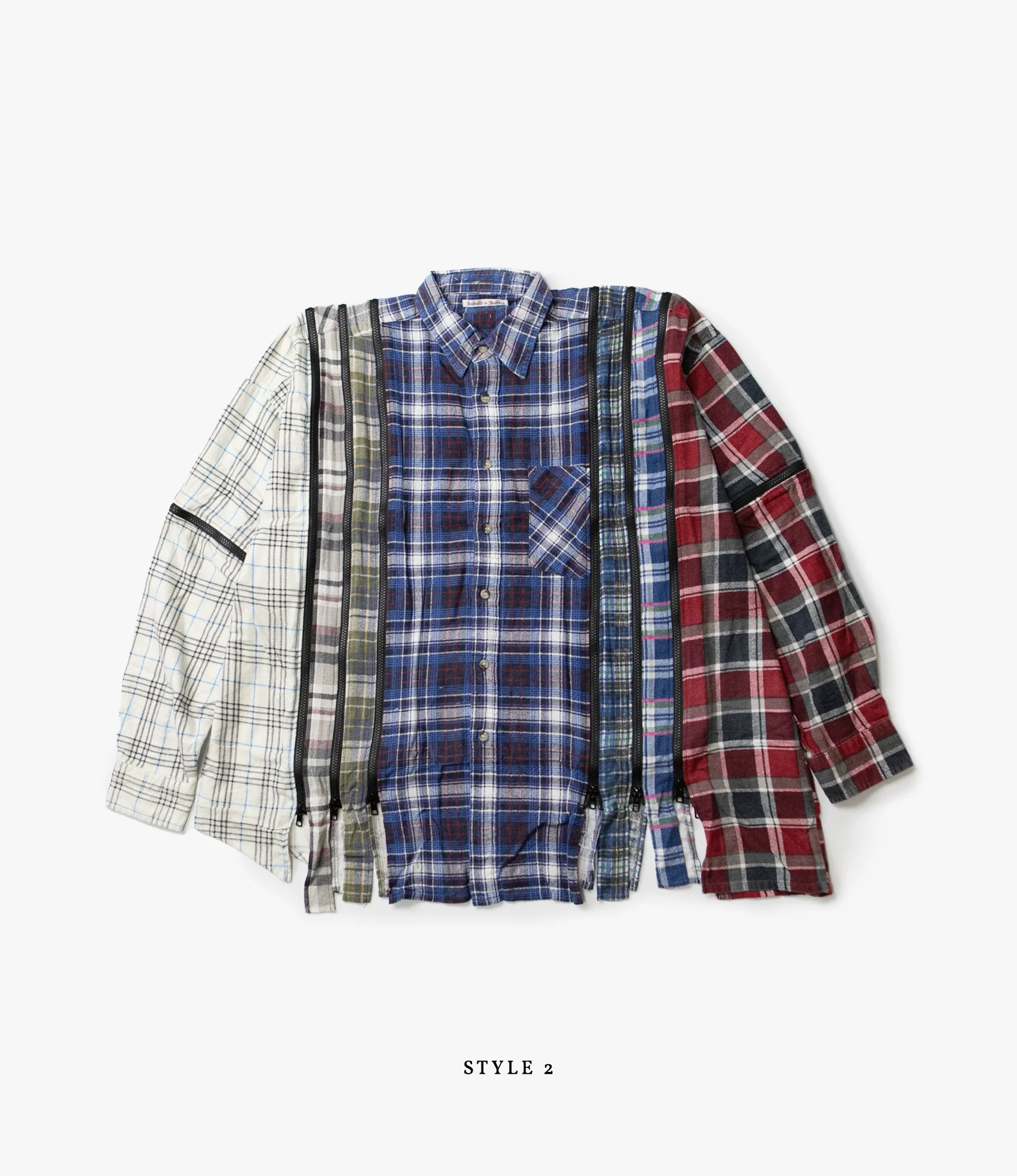 Wide Zipped 7 Cuts Shirt – Assorted Flannel - Image 3