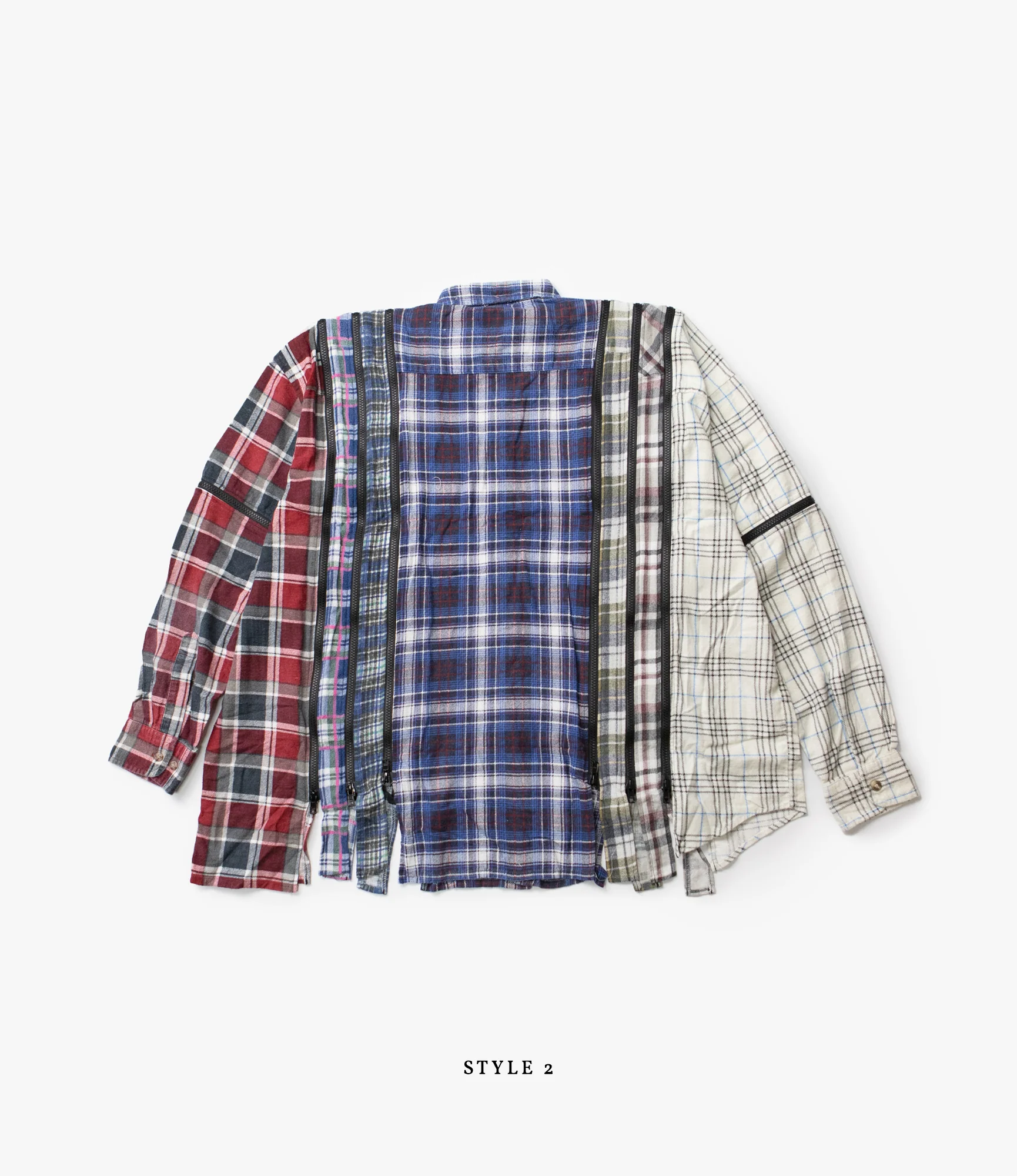 Wide Zipped 7 Cuts Shirt – Assorted Flannel - Image 4