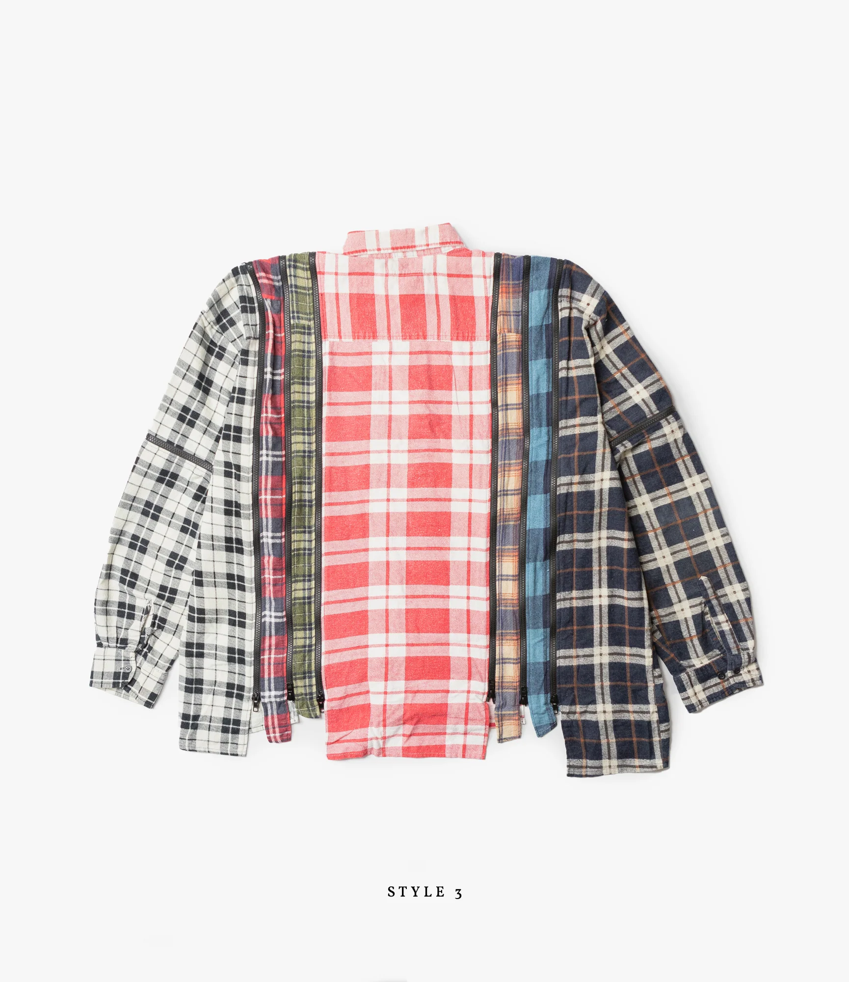 Wide Zipped 7 Cuts Shirt – Assorted Flannel - Image 6