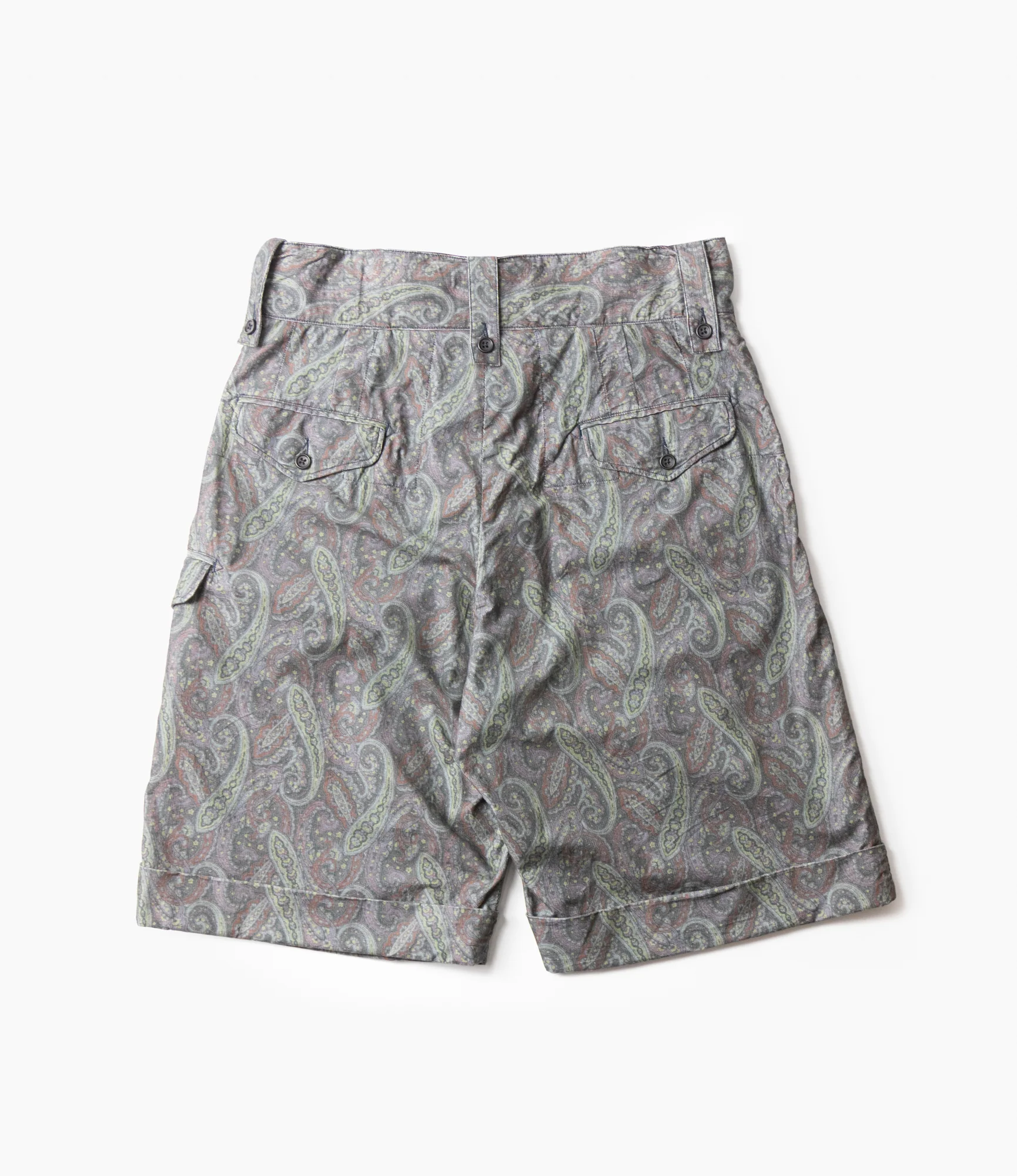 Gurkha Short – Charcoal Paisley Corduroy - Image 4
