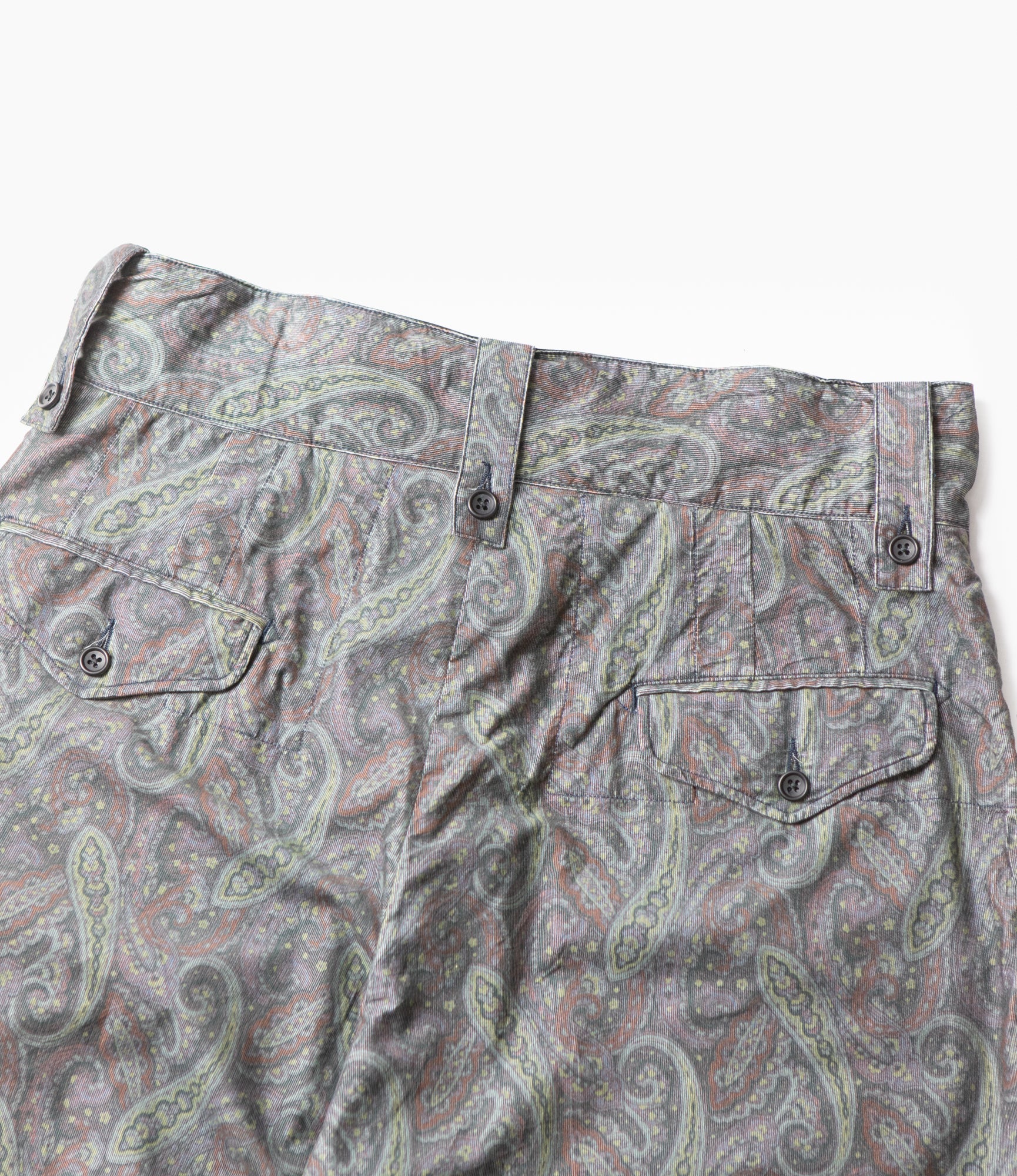 Gurkha Short – Charcoal Paisley Corduroy - Image 5