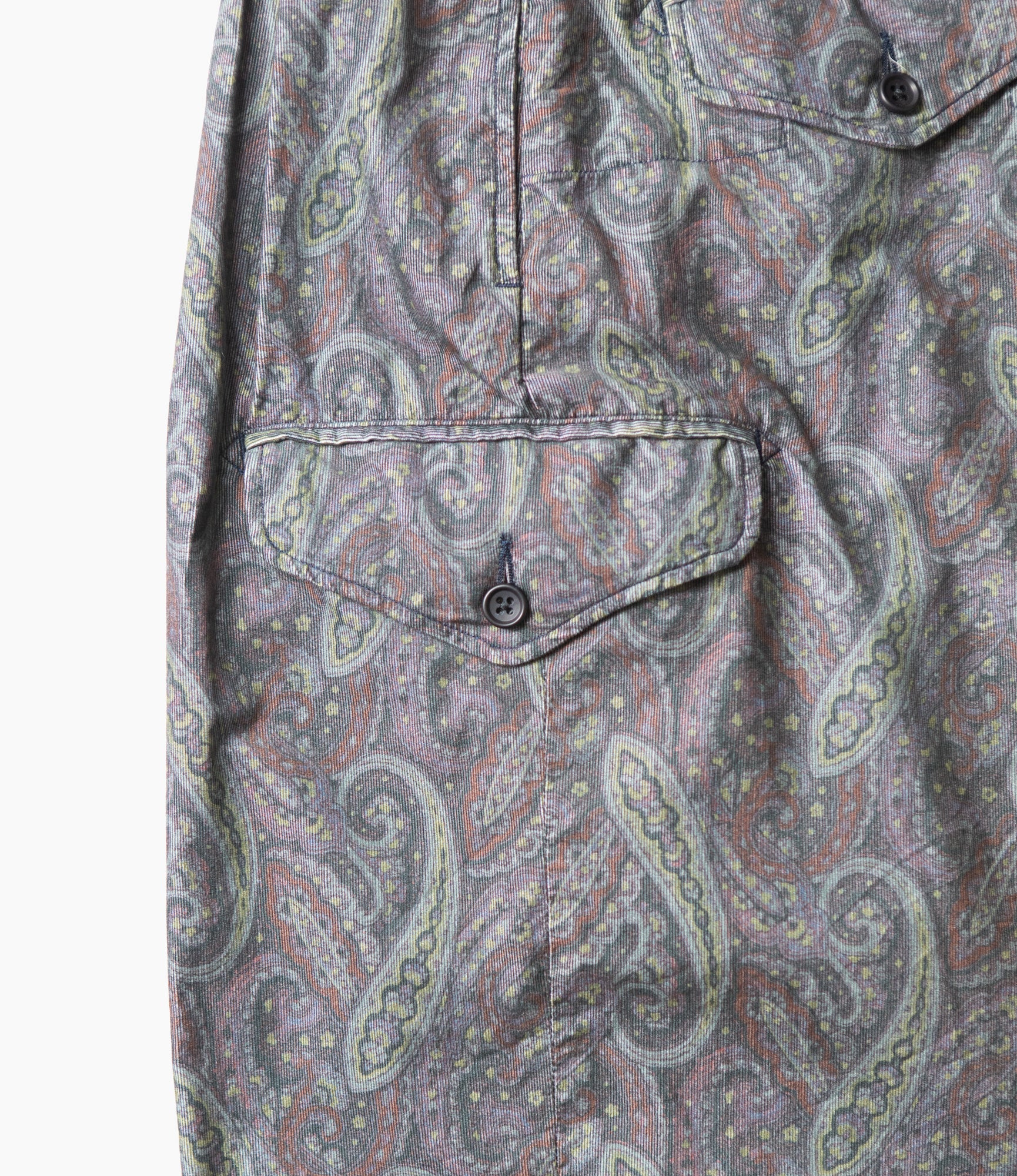 Gurkha Short – Charcoal Paisley Corduroy - Image 6