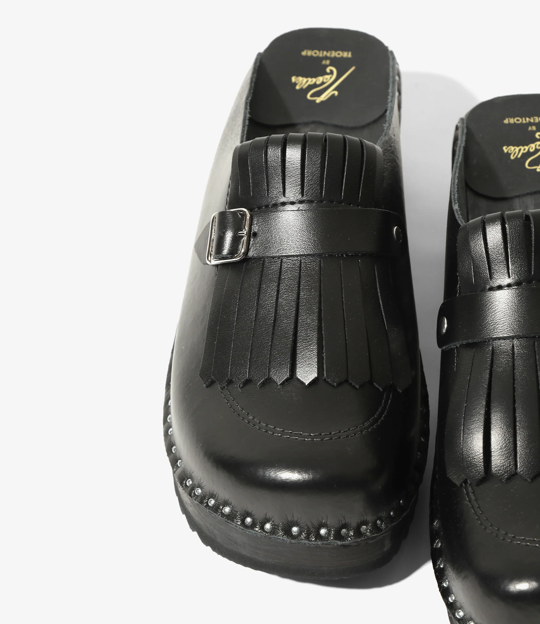 Kilt & Strap Clog – Black Leather - Image 4