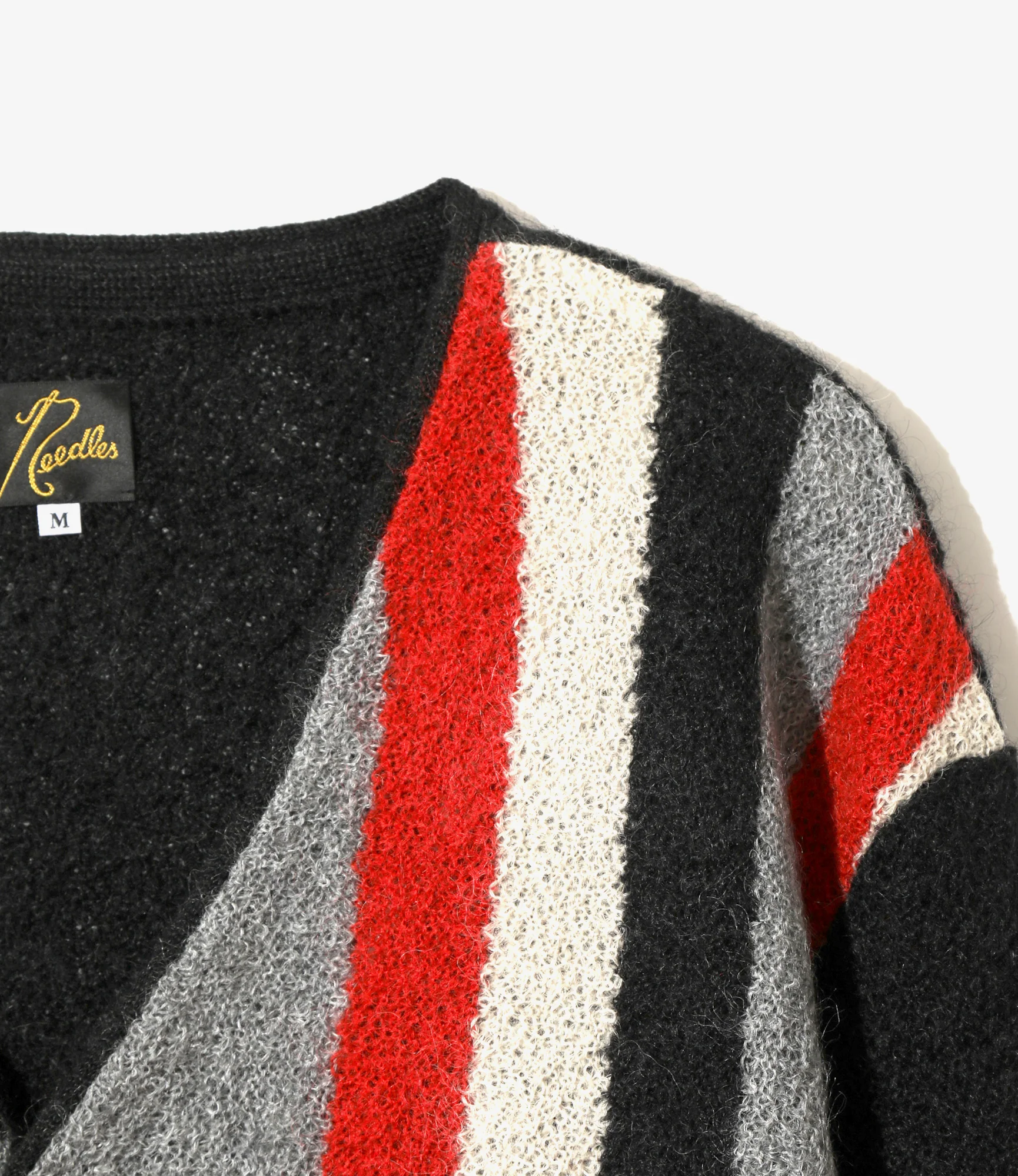 Knit Cardigan – Black Stripe Woven Crepe - Image 3