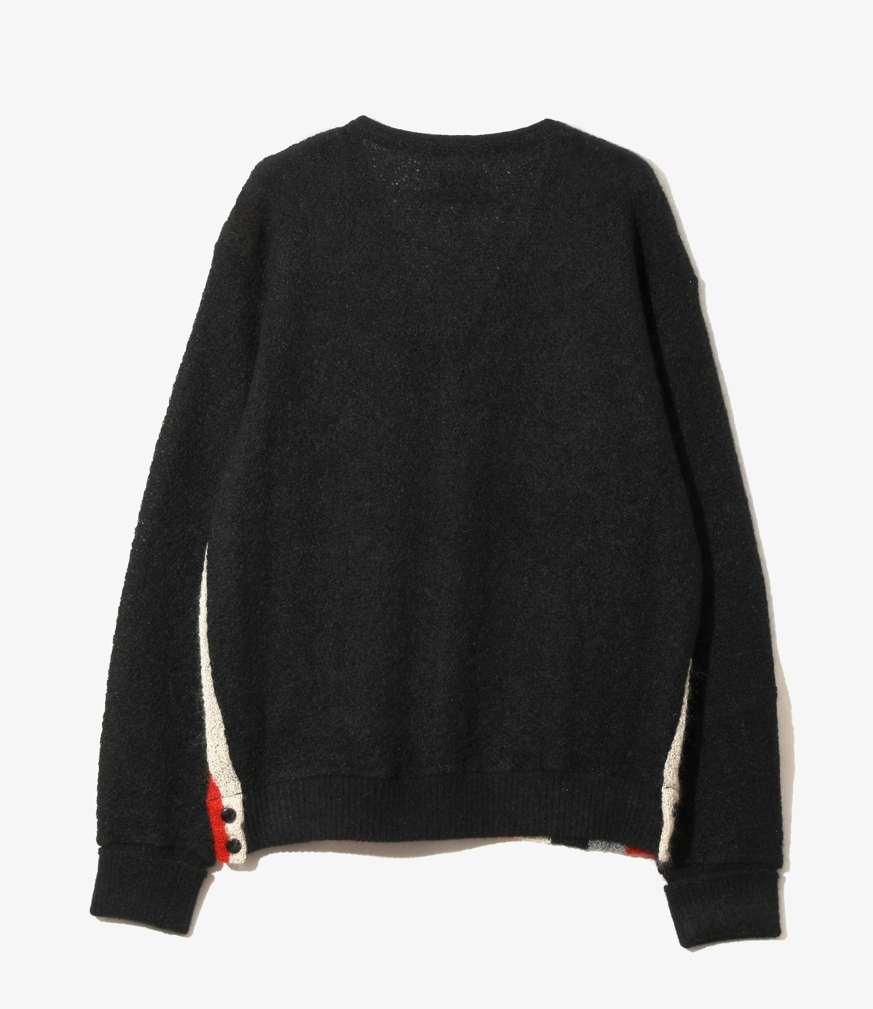 Knit Cardigan – Black Stripe Woven Crepe - Image 4