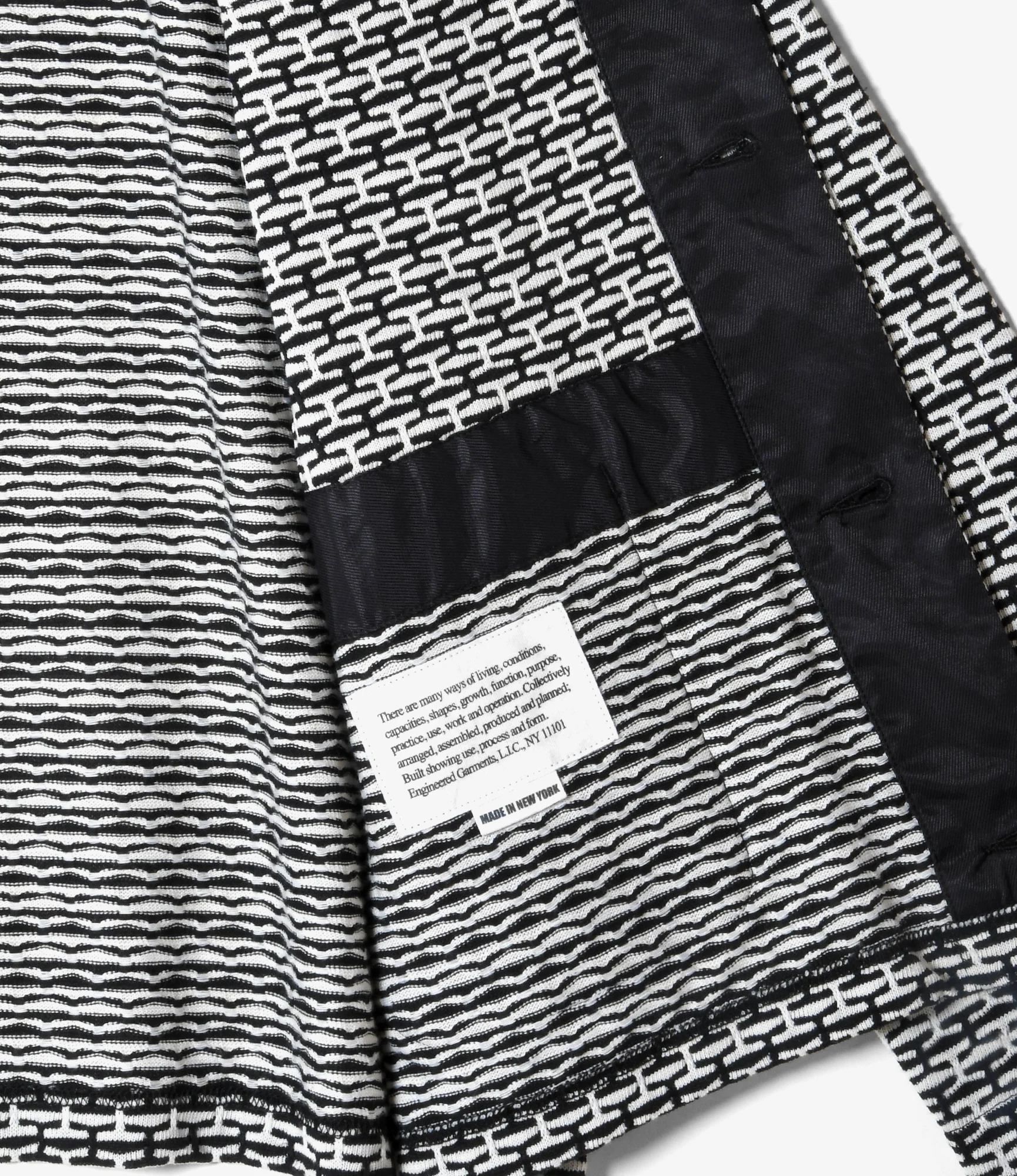Knit Cardigan – Black/White Horizontal Jacquard - Image 3