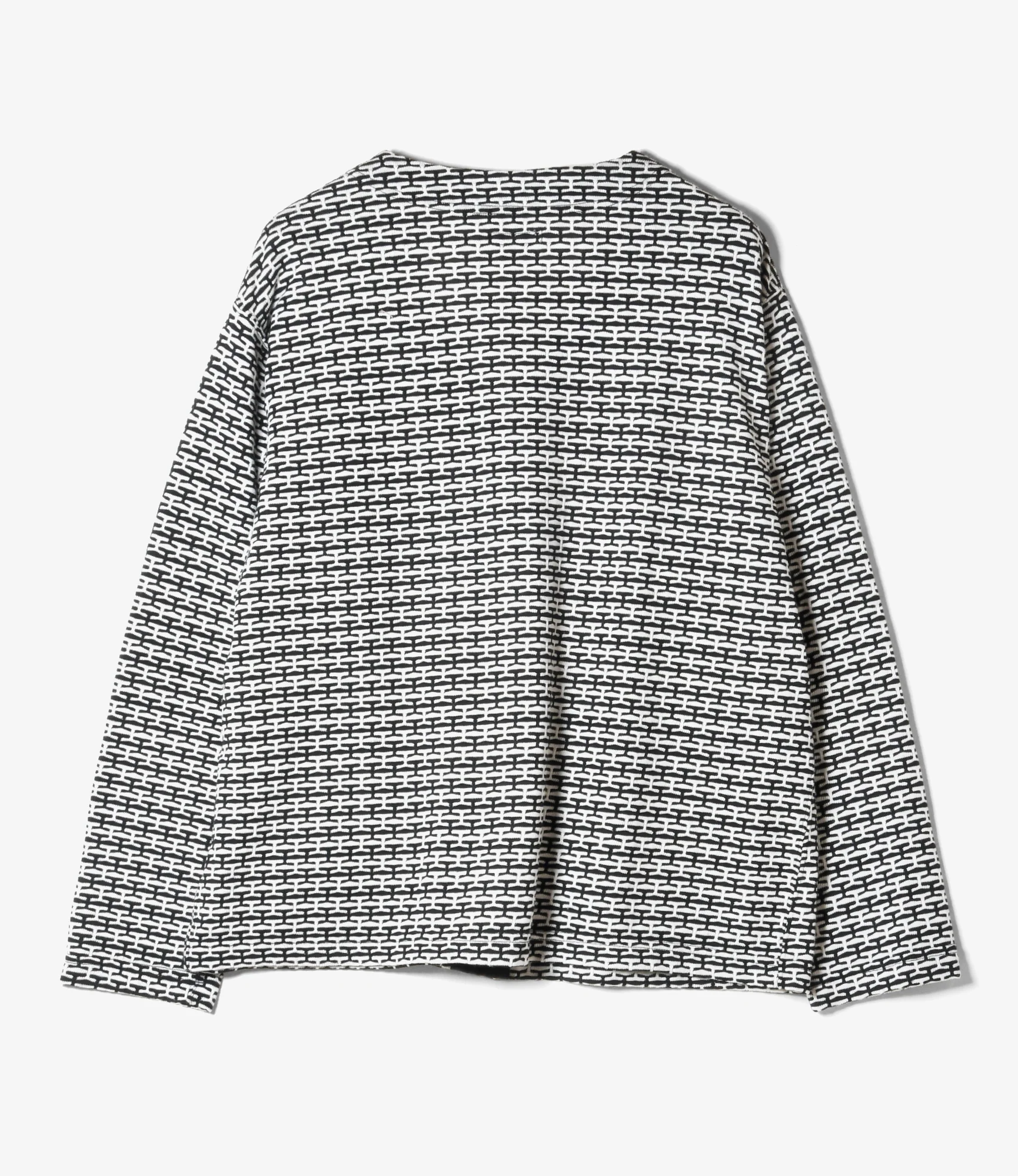 Knit Cardigan – Black/White Horizontal Jacquard - Image 4