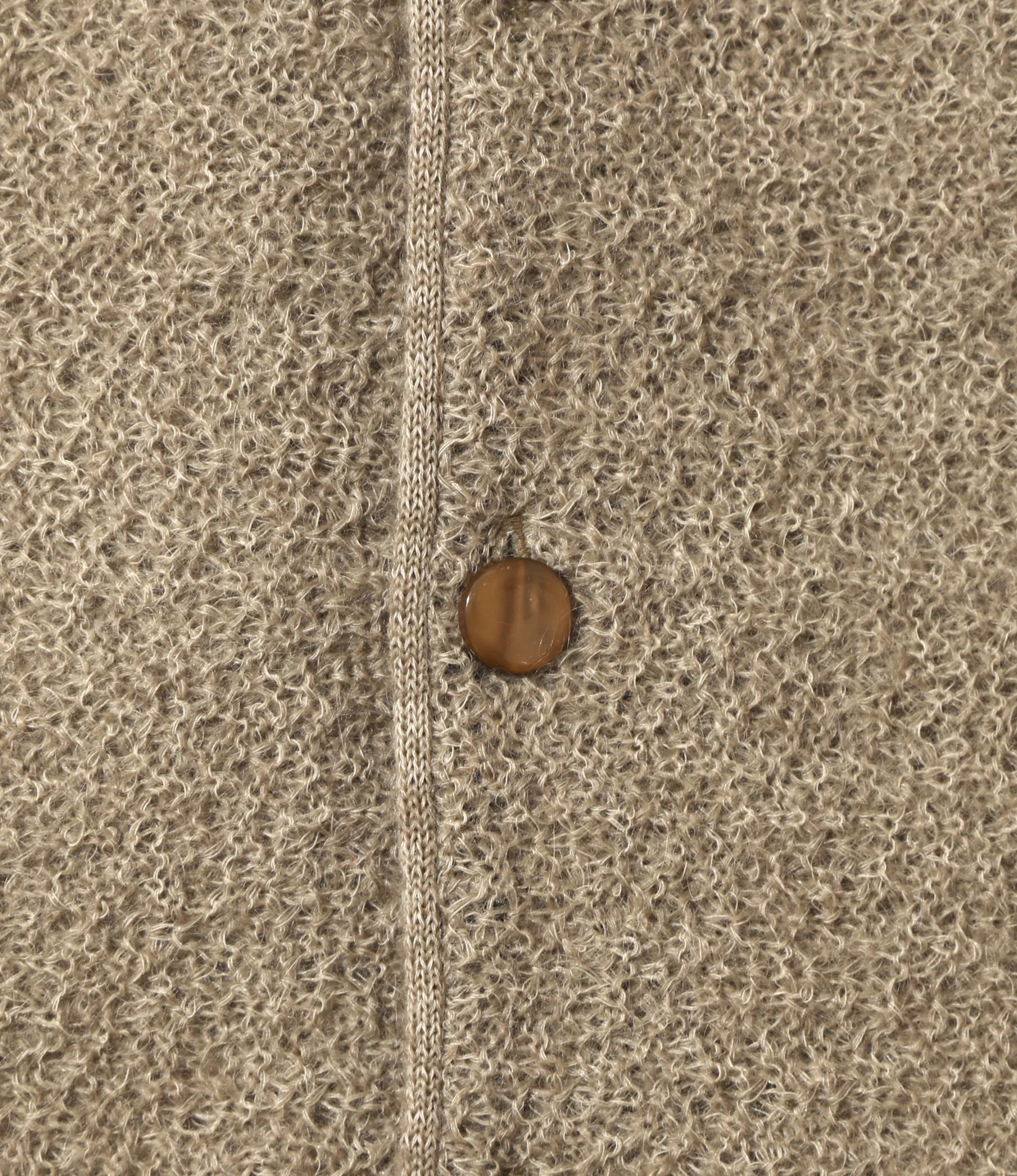 Knit Cardigan – Taupe Stripe Woven Crepe - Image 3