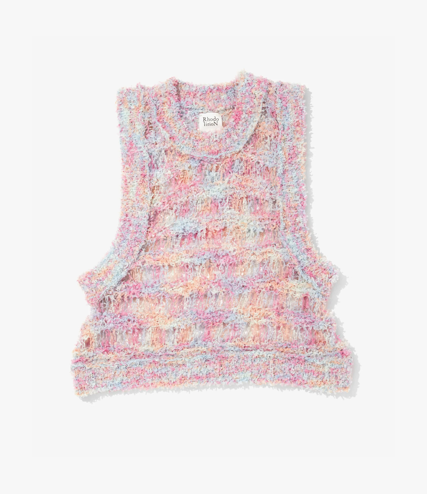 Knit Vest – Pink/Blue Fancy Yarn