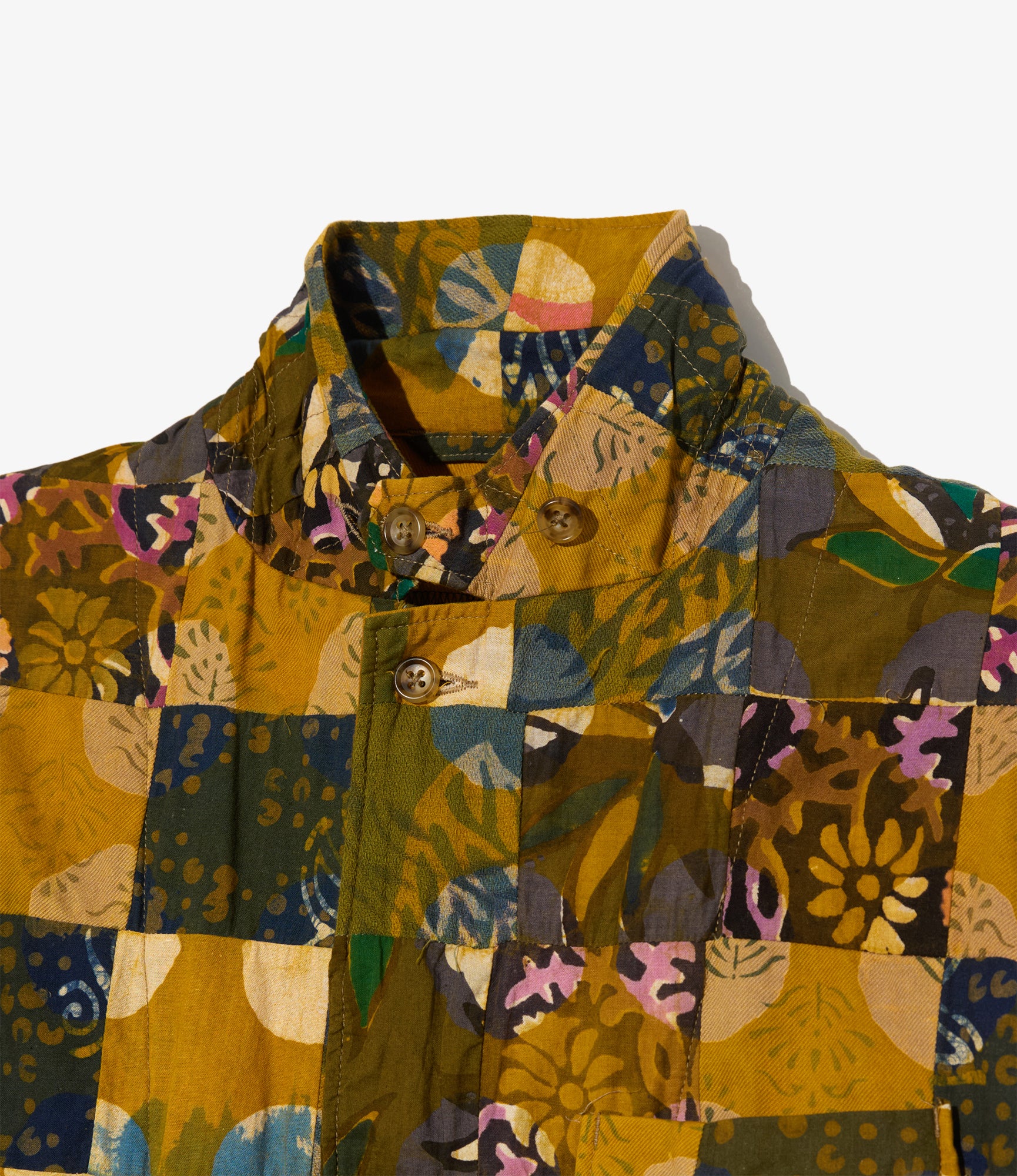 Loiter Jacket – Olive Mixed Pattern Patchwork - Image 3