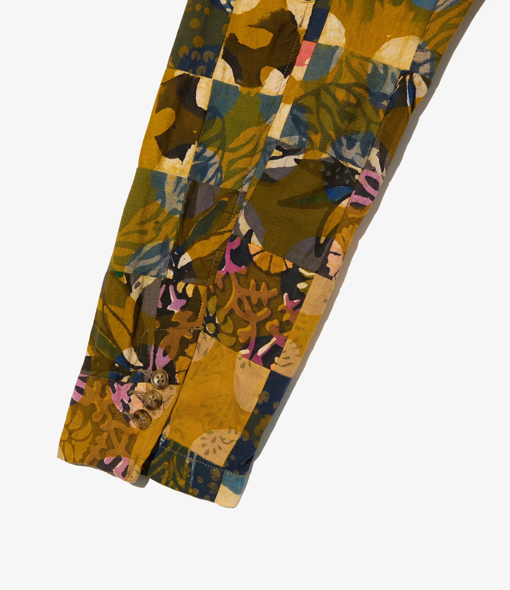 Loiter Jacket – Olive Mixed Pattern Patchwork - Image 4