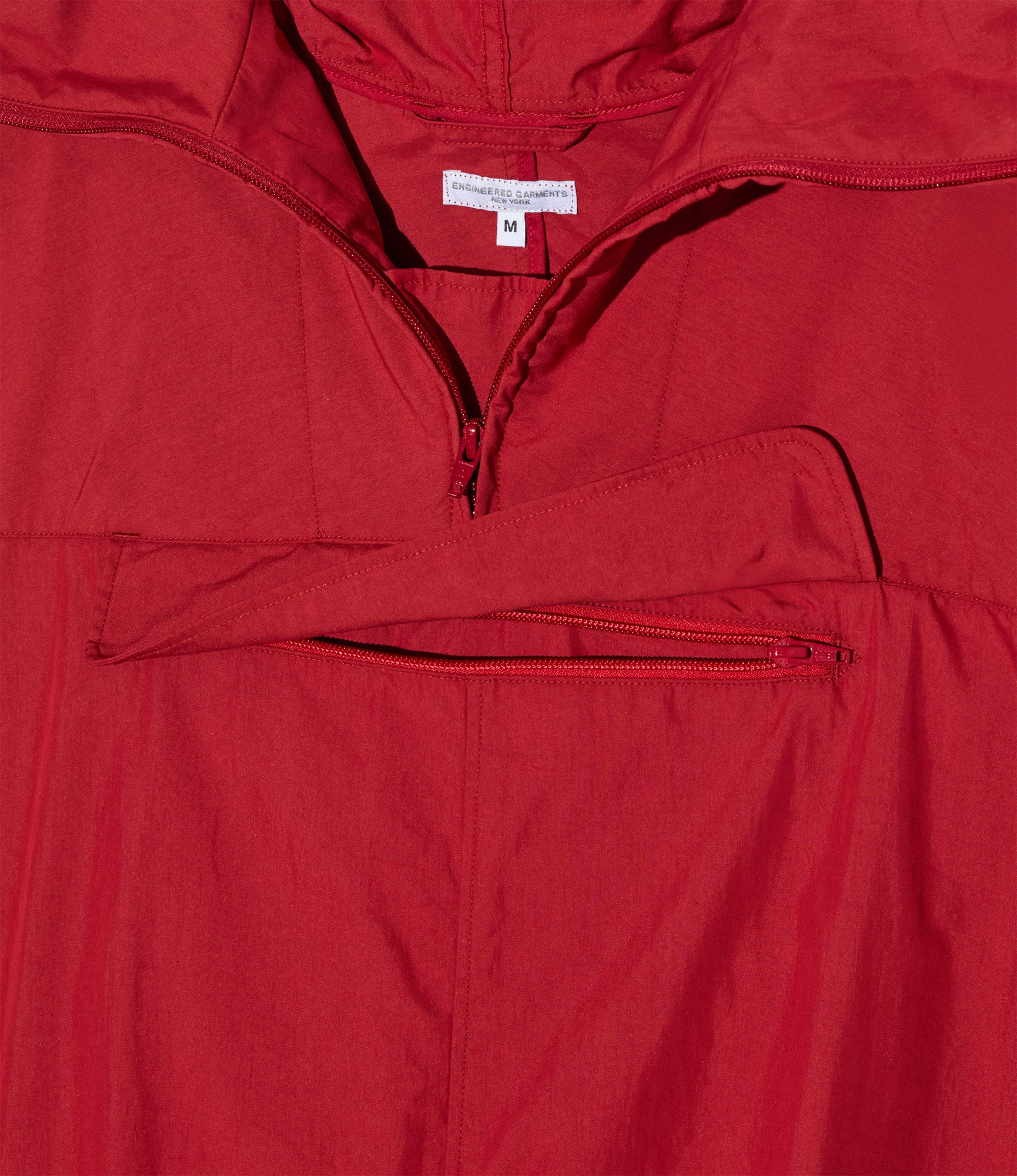 Long Cagoule Parka – Red Nyco Poplin - Image 3
