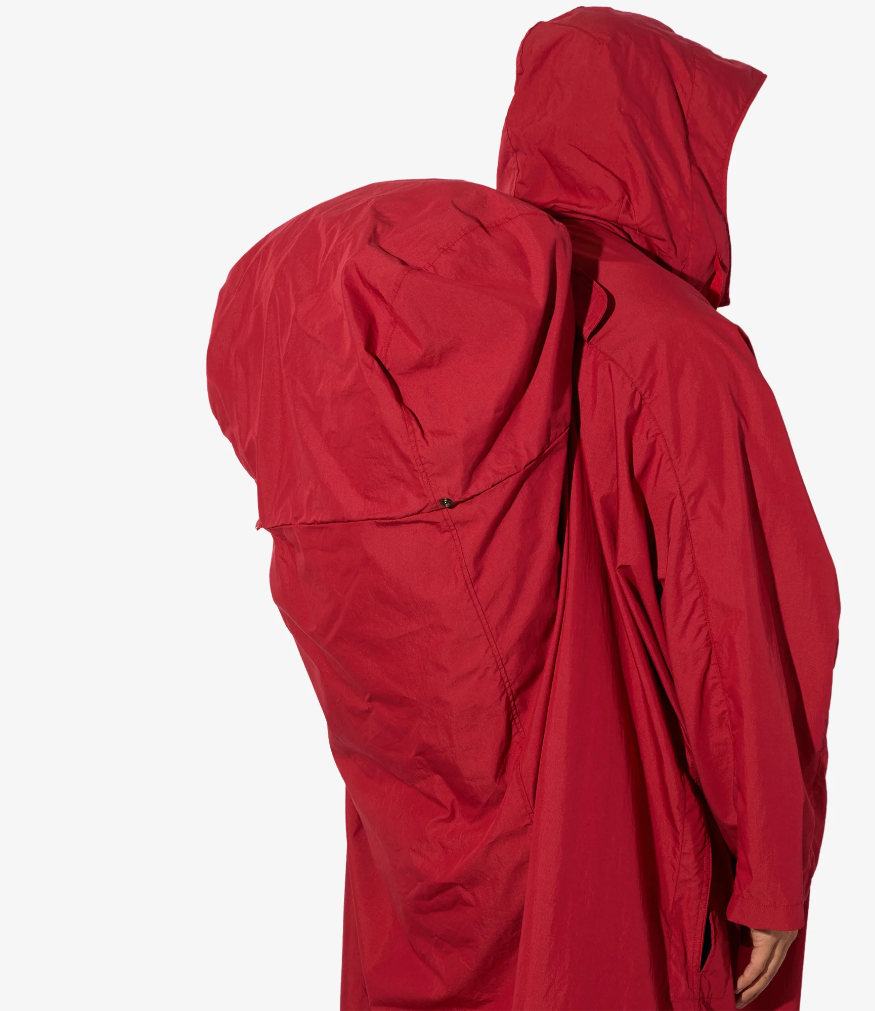 Long Cagoule Parka – Red Nyco Poplin - Image 6