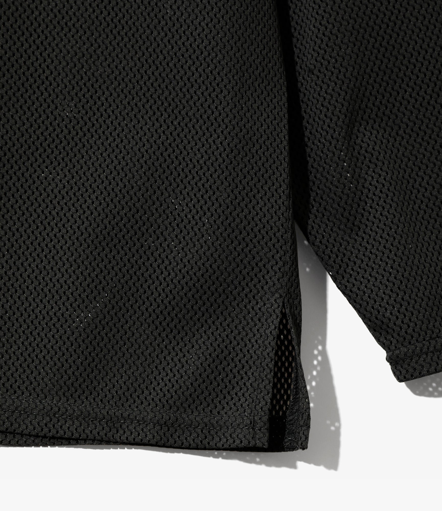 Long Sleeve Crew Neck – Black Knit Mesh - Image 2