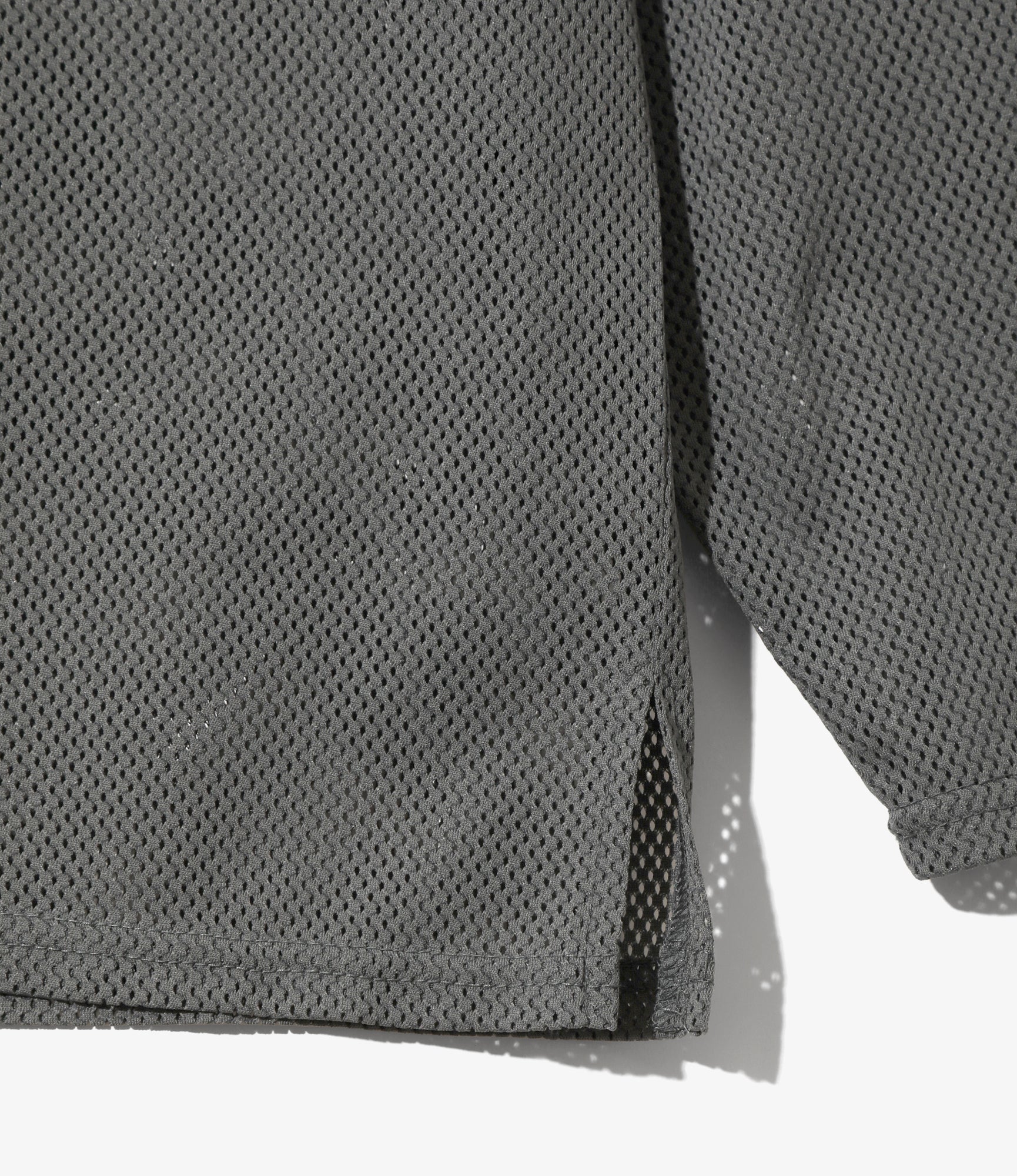 Long Sleeve Crew Neck – Grey Knit Mesh - Image 2
