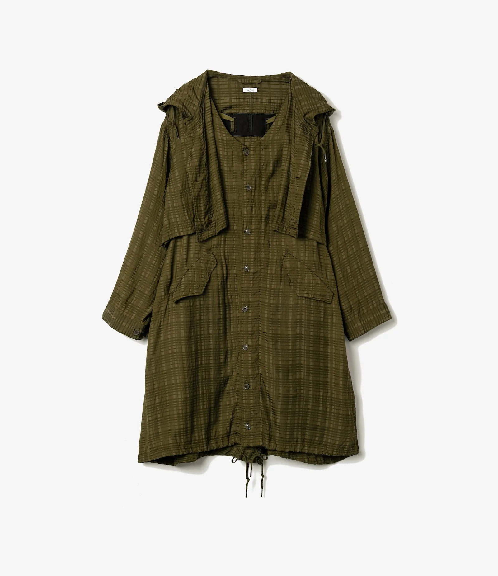 M51 Dress – Olive Check Rayon Cotton - Image 3