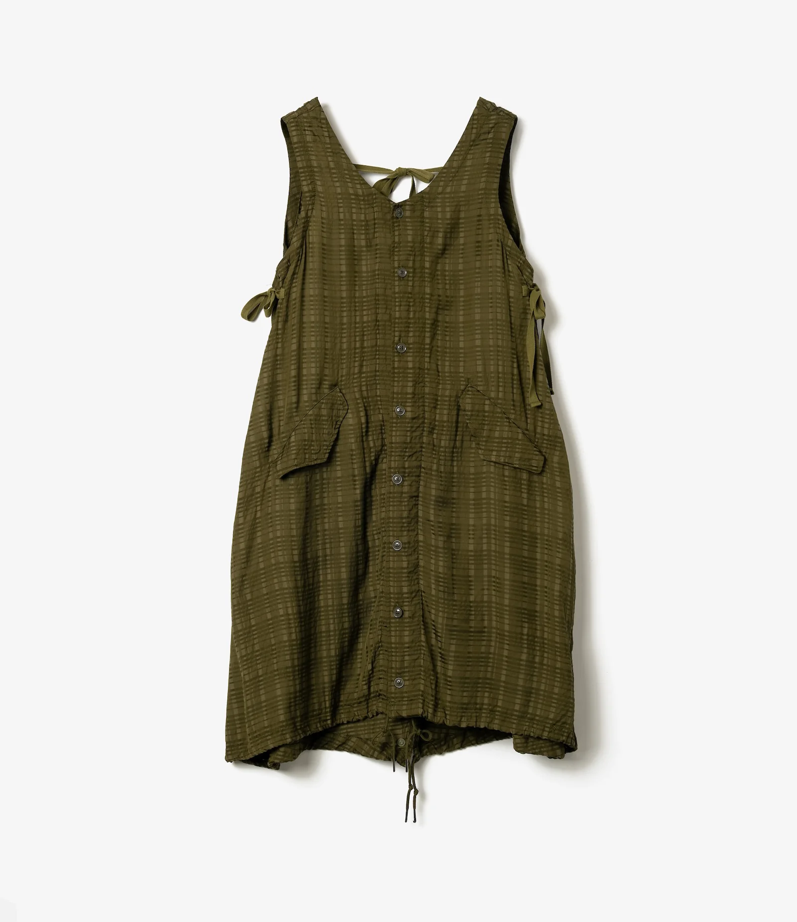 M51 Dress – Olive Check Rayon Cotton - Image 5