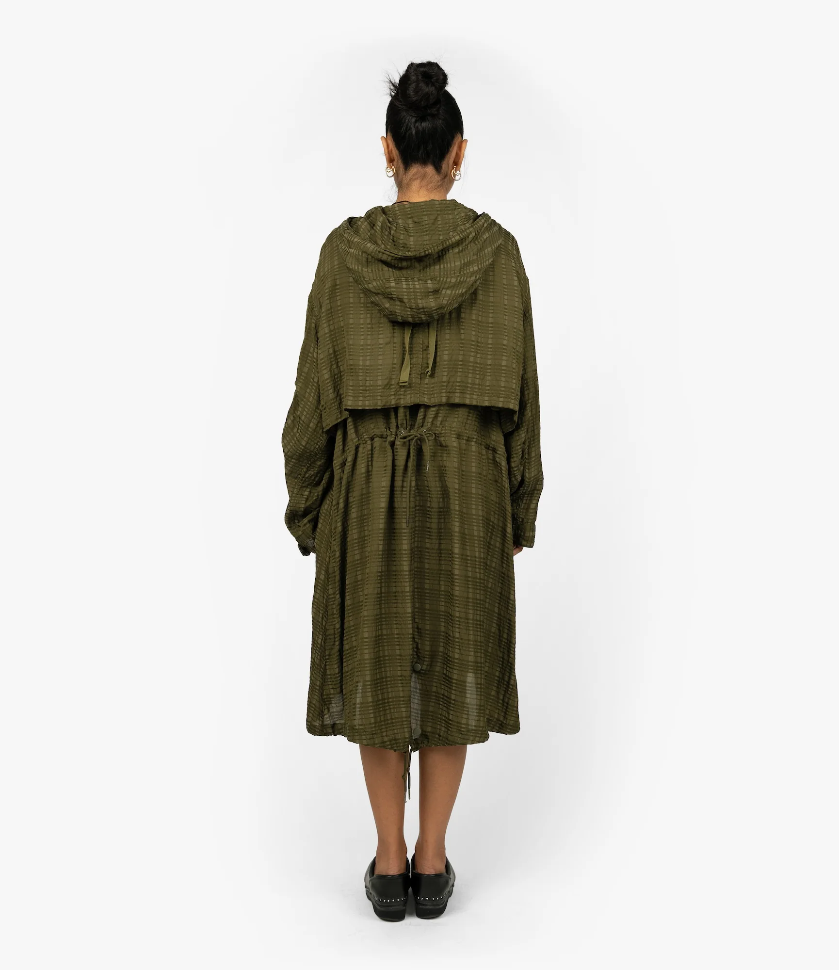 M51 Dress – Olive Check Rayon Cotton - Image 9