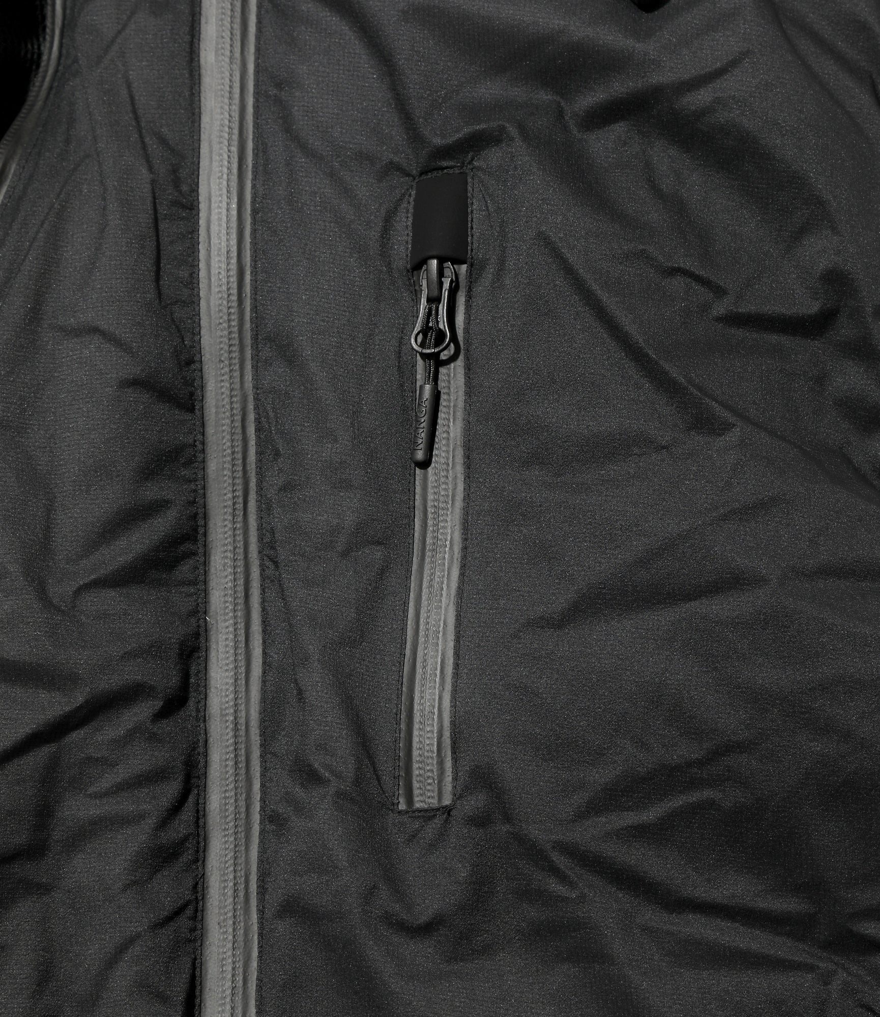 Down Zip Vest – Black Ripstop Nylon - Image 5